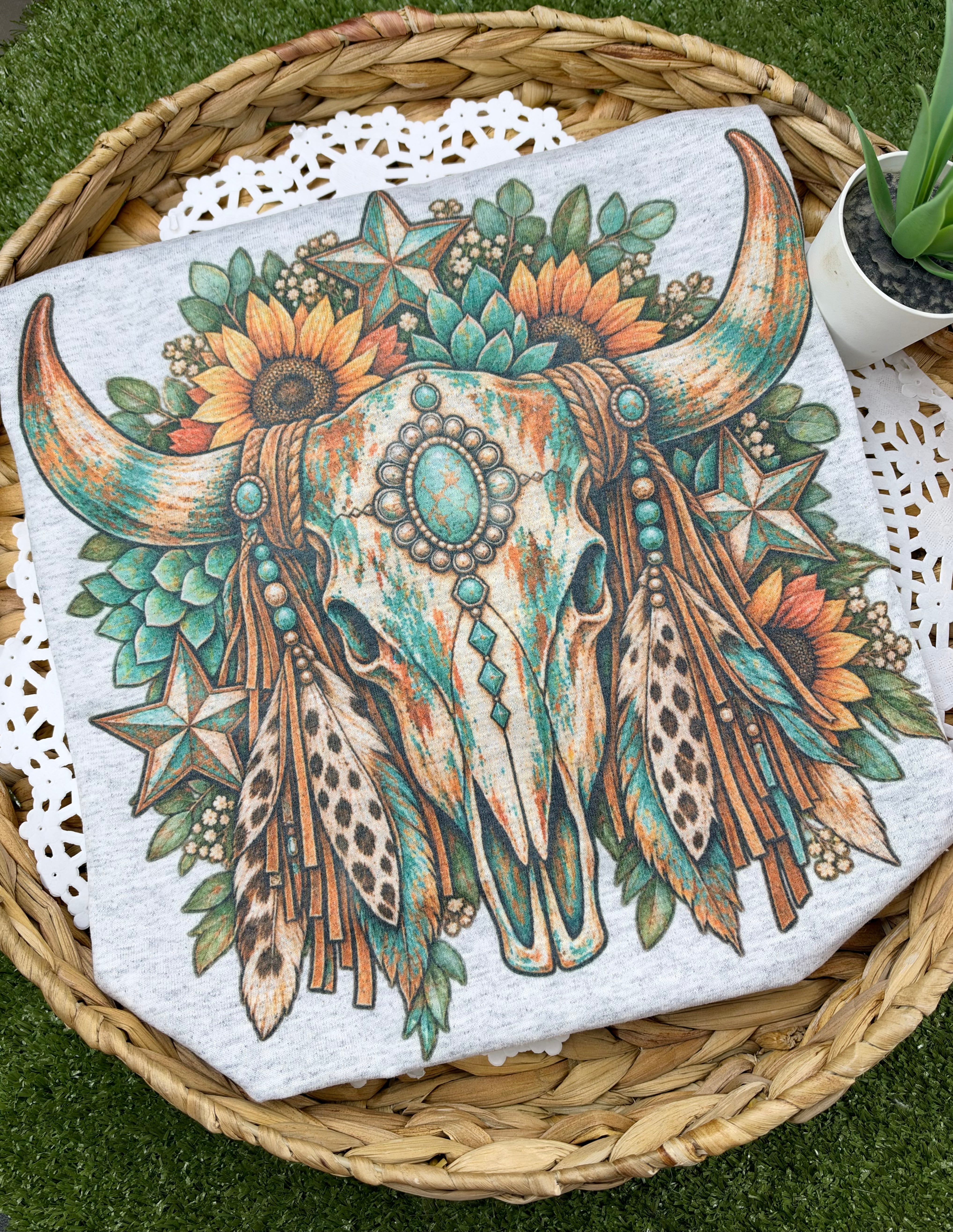 Sunflower Bull Skull (Sublimation T-Shirt)