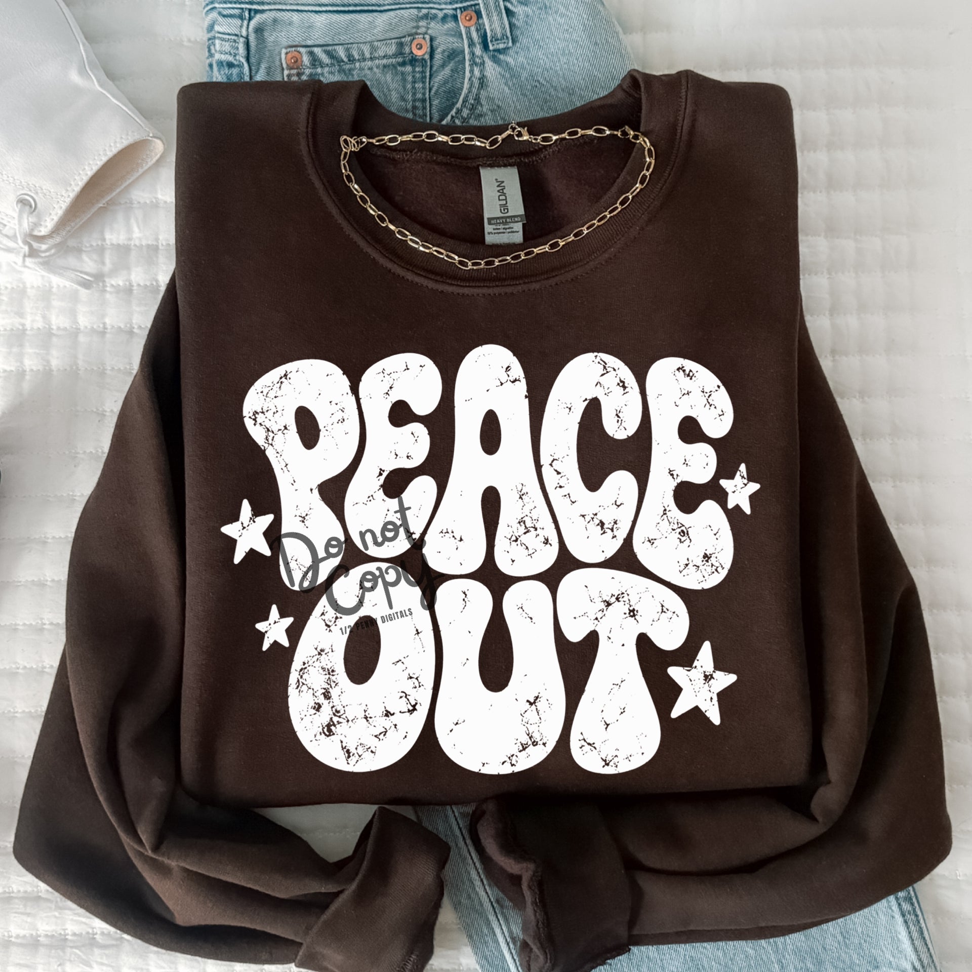 White Peace Out (DTF Sweatshirt)