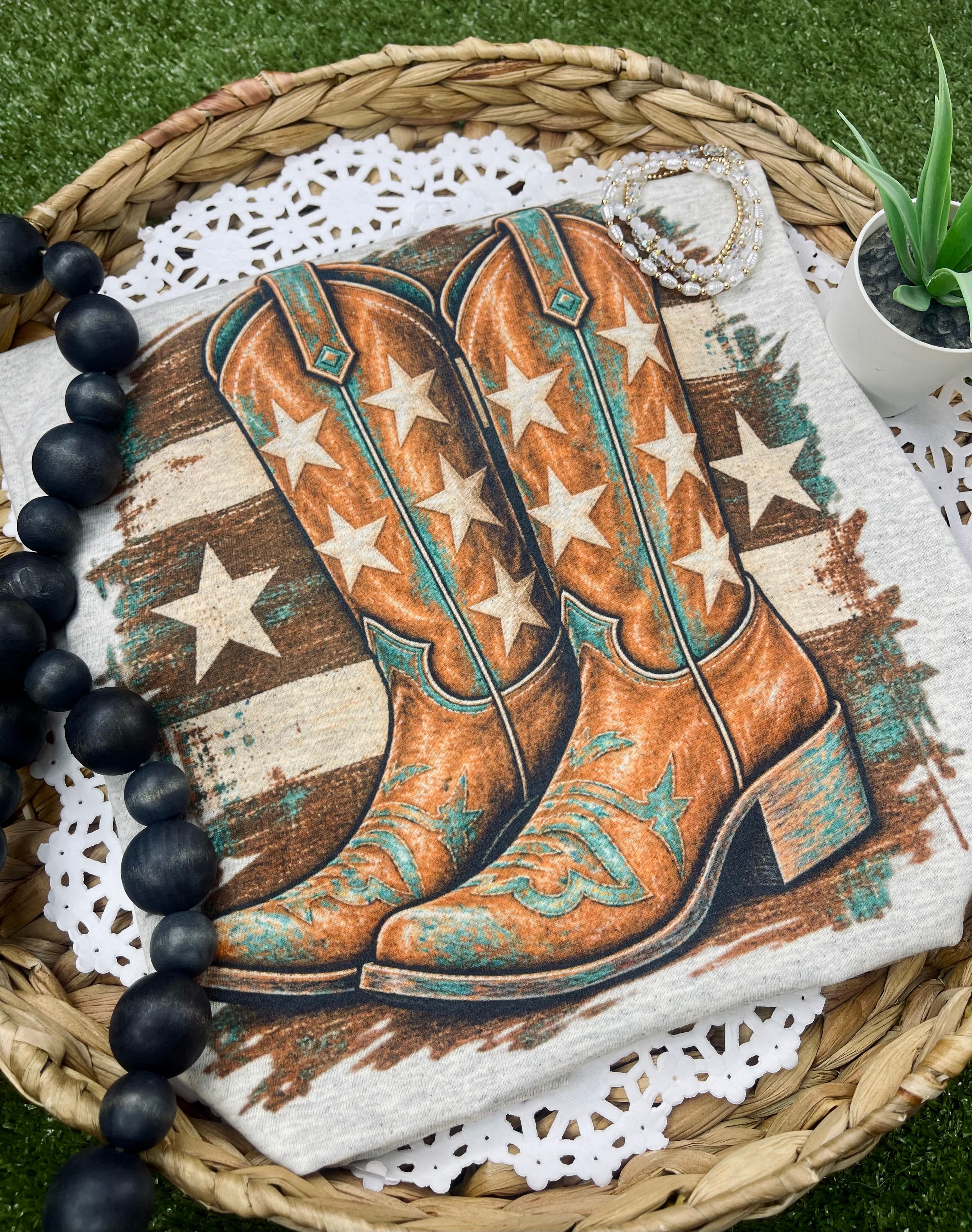 Cowboy Boots and Stars (Sublimation T-Shirt)