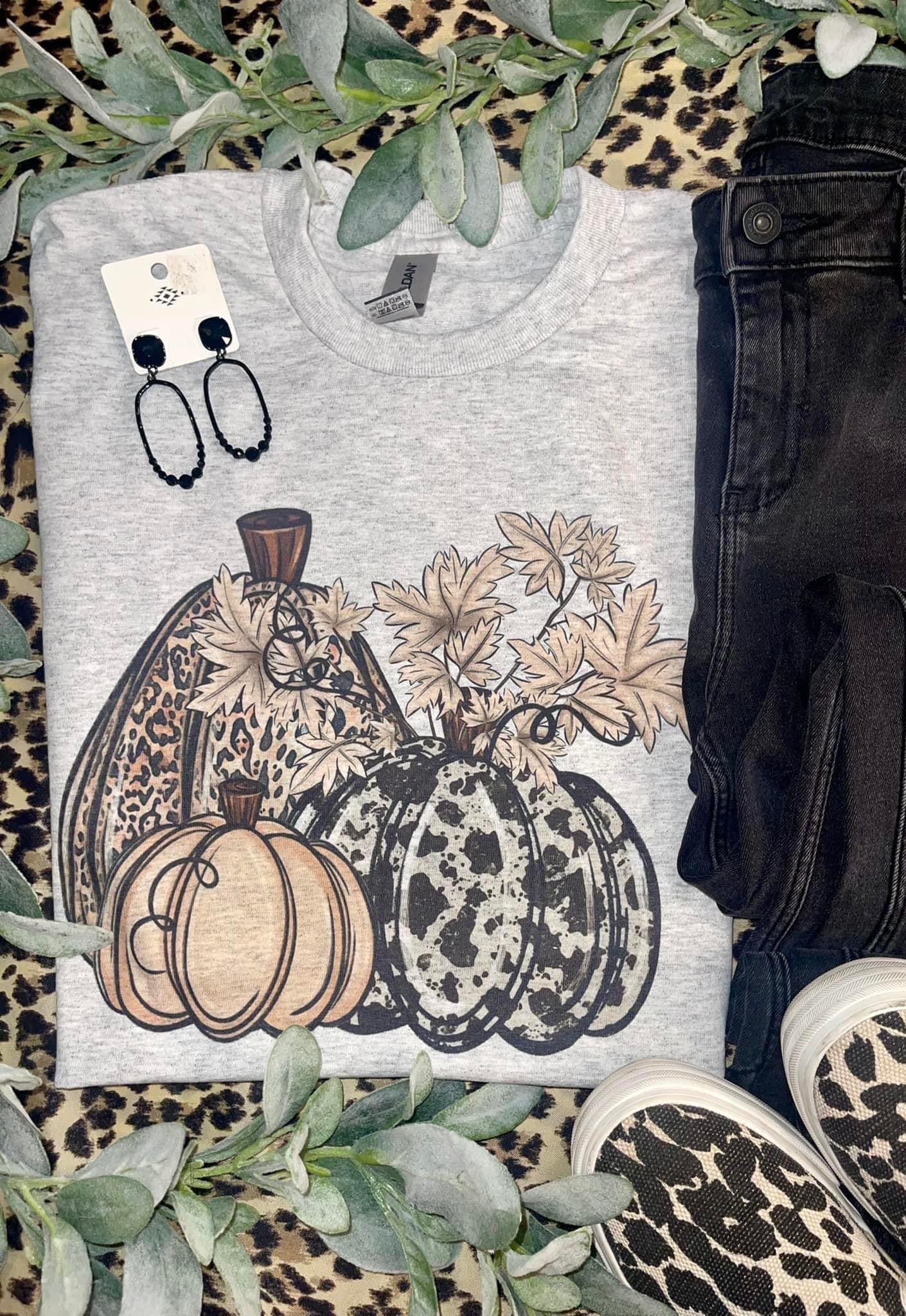 Leopard/Cow Print Pumpkin (Tee)