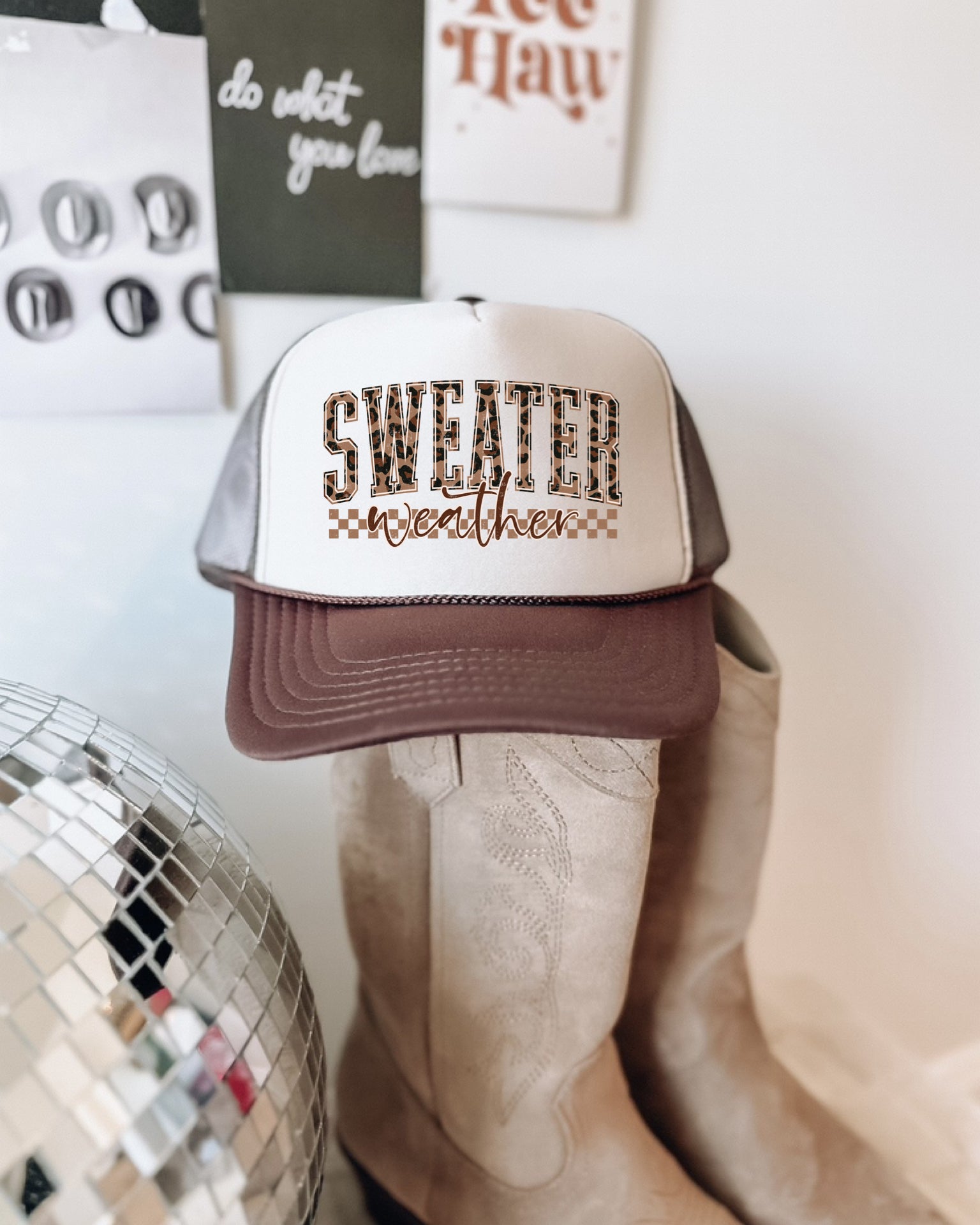 Leopard Sweater Weather Trucker Hat
