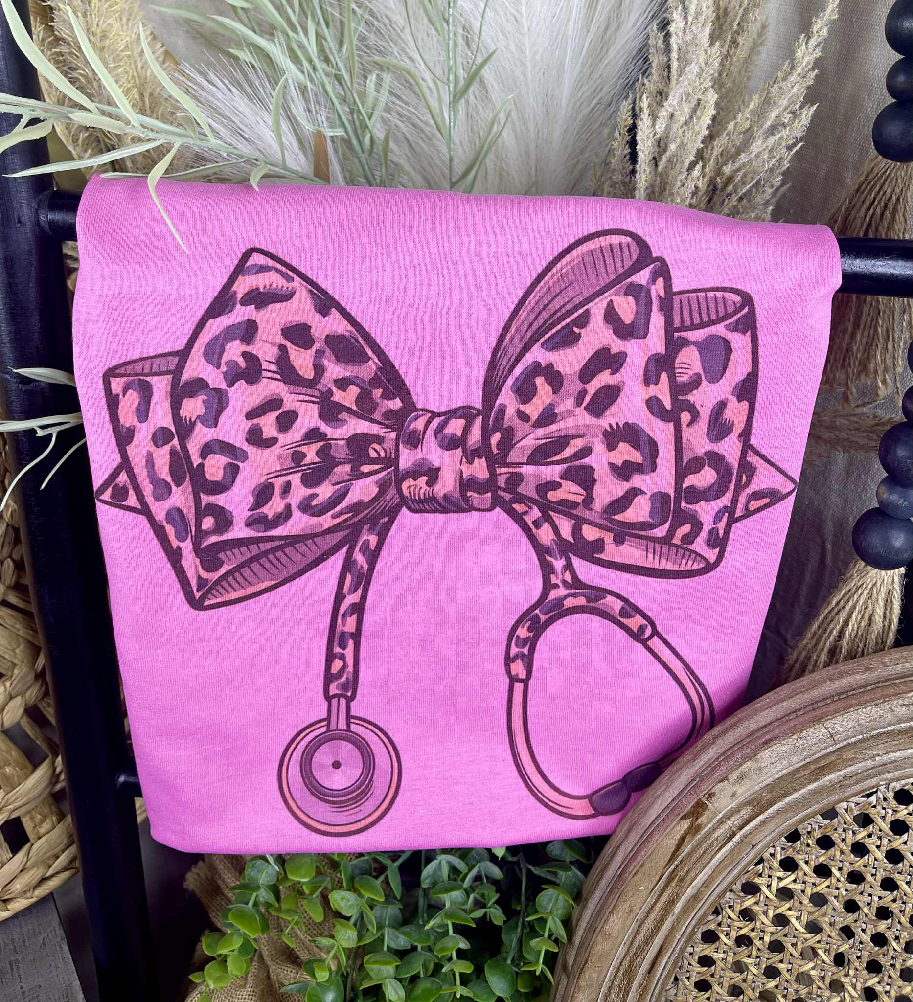 Leopard Bow Stethoscope (Tee)