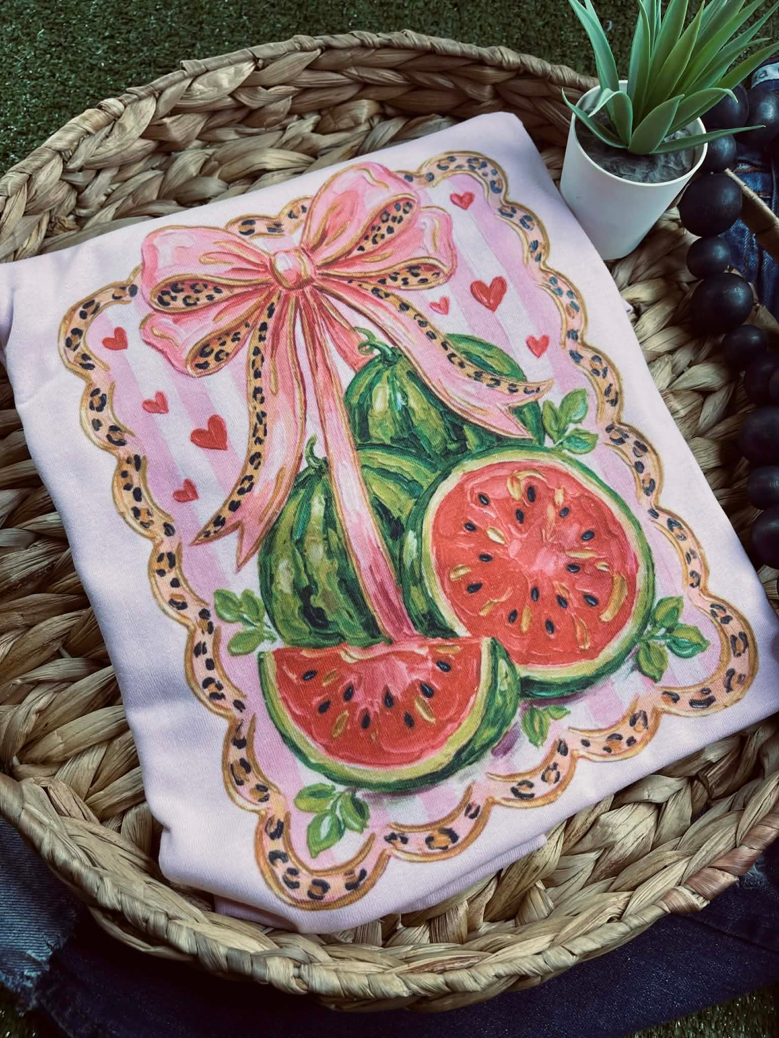 Watermelons,Leopard and Bows (Tee)