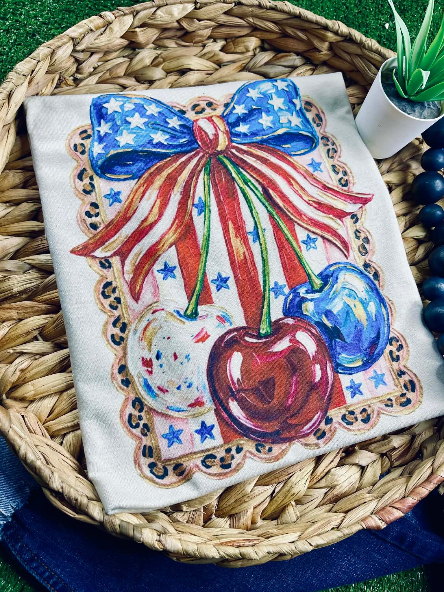 Red, White and Blue Cherries (Tee)
