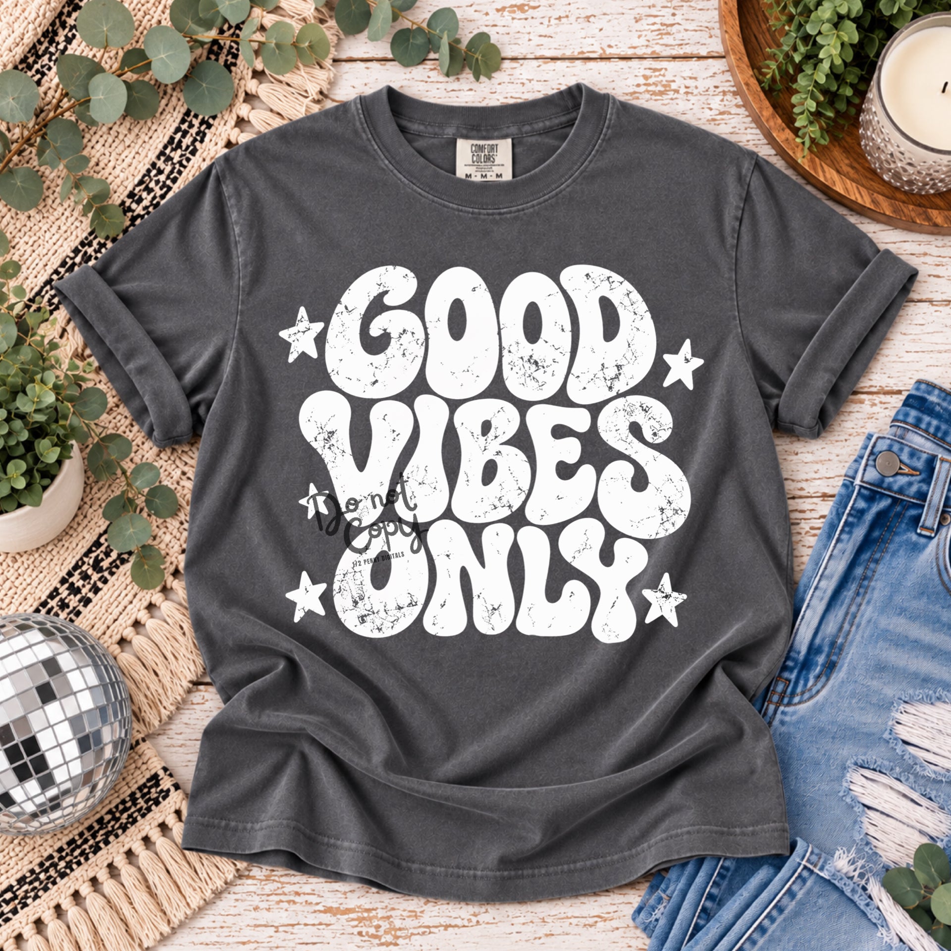 White Good Vibes Only (DTF T-Shirt)