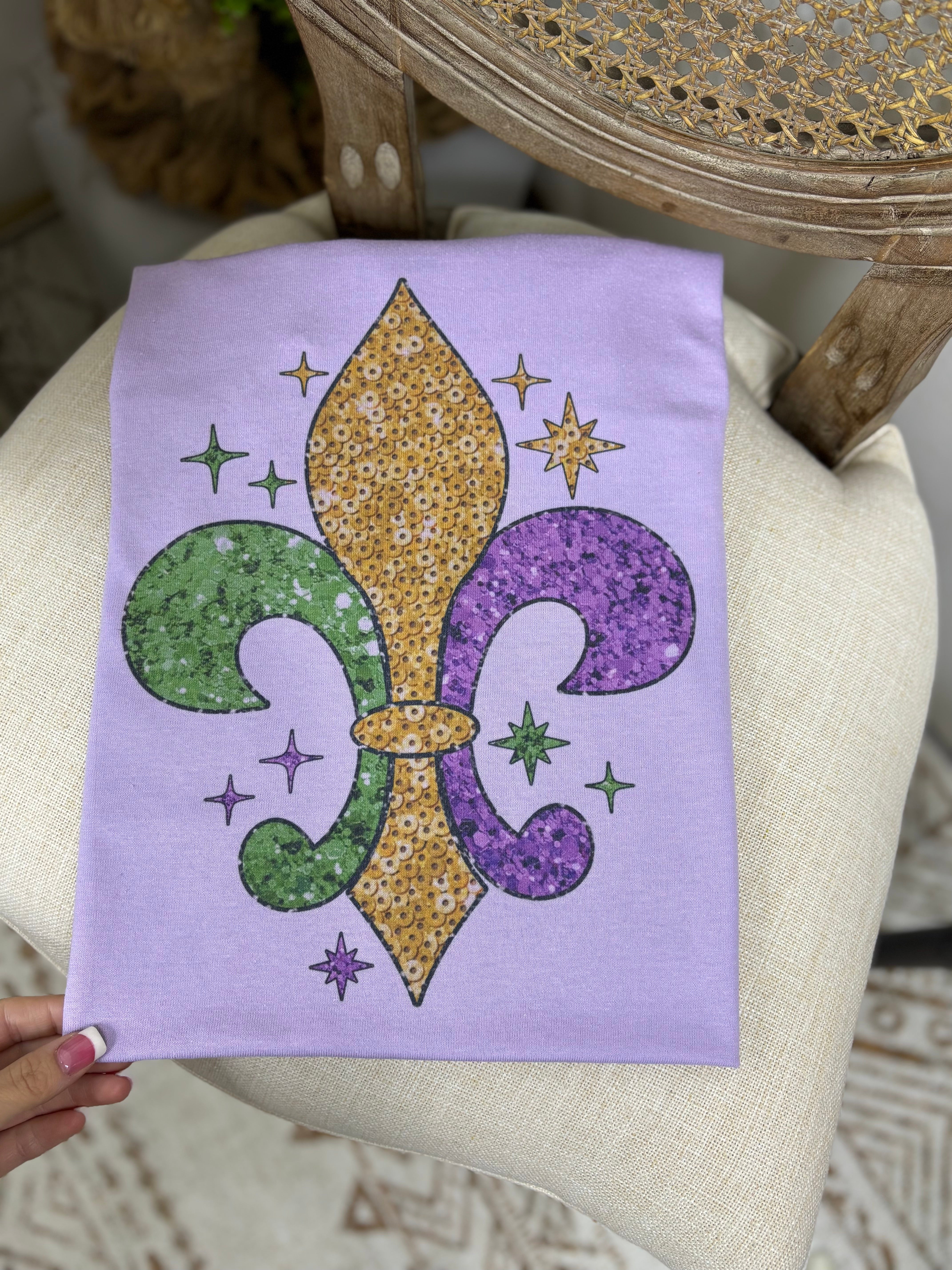 Mardi Gras Fleur De Lis (Tee)