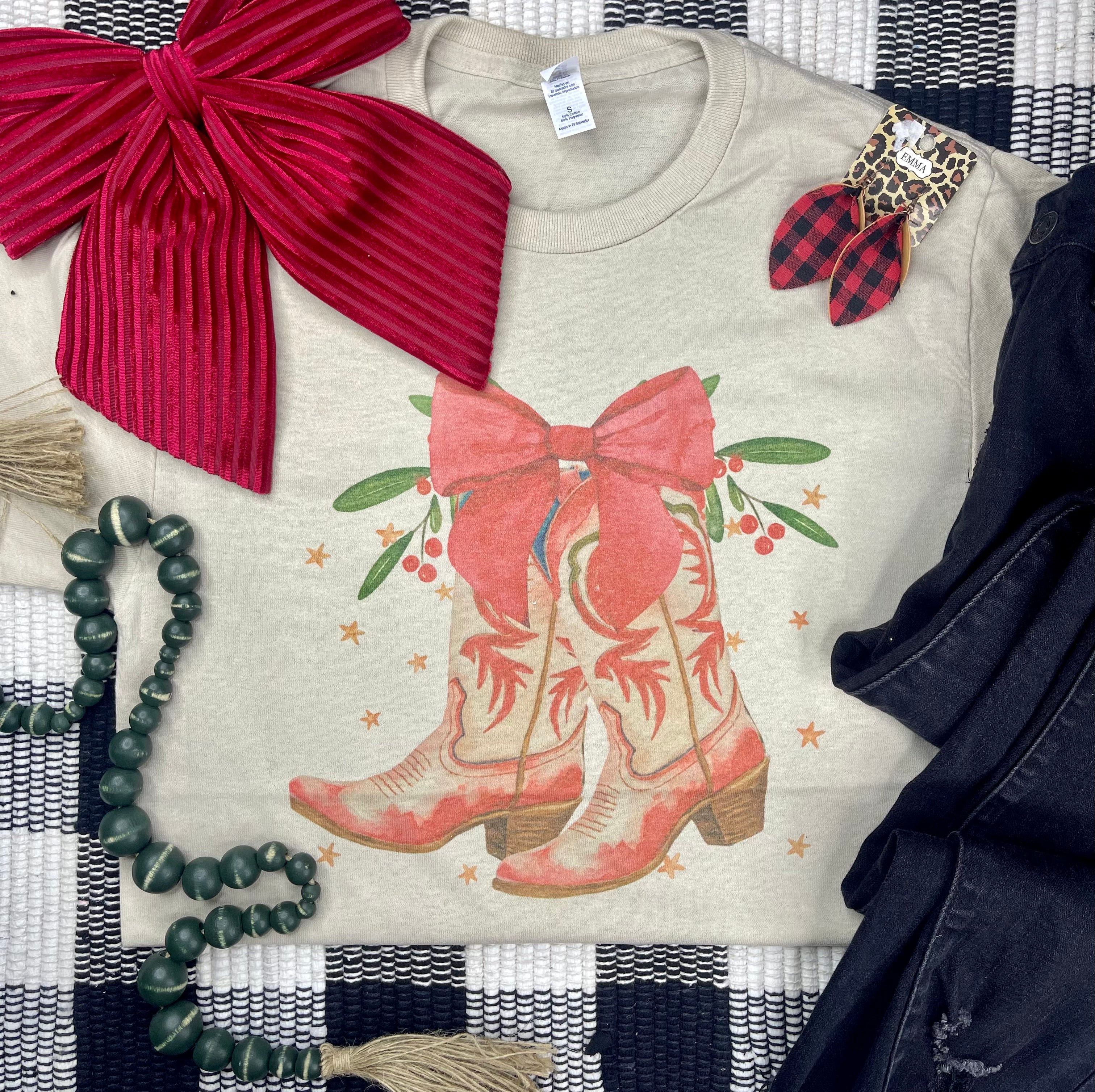 Festive Boots and Bow (Tee)