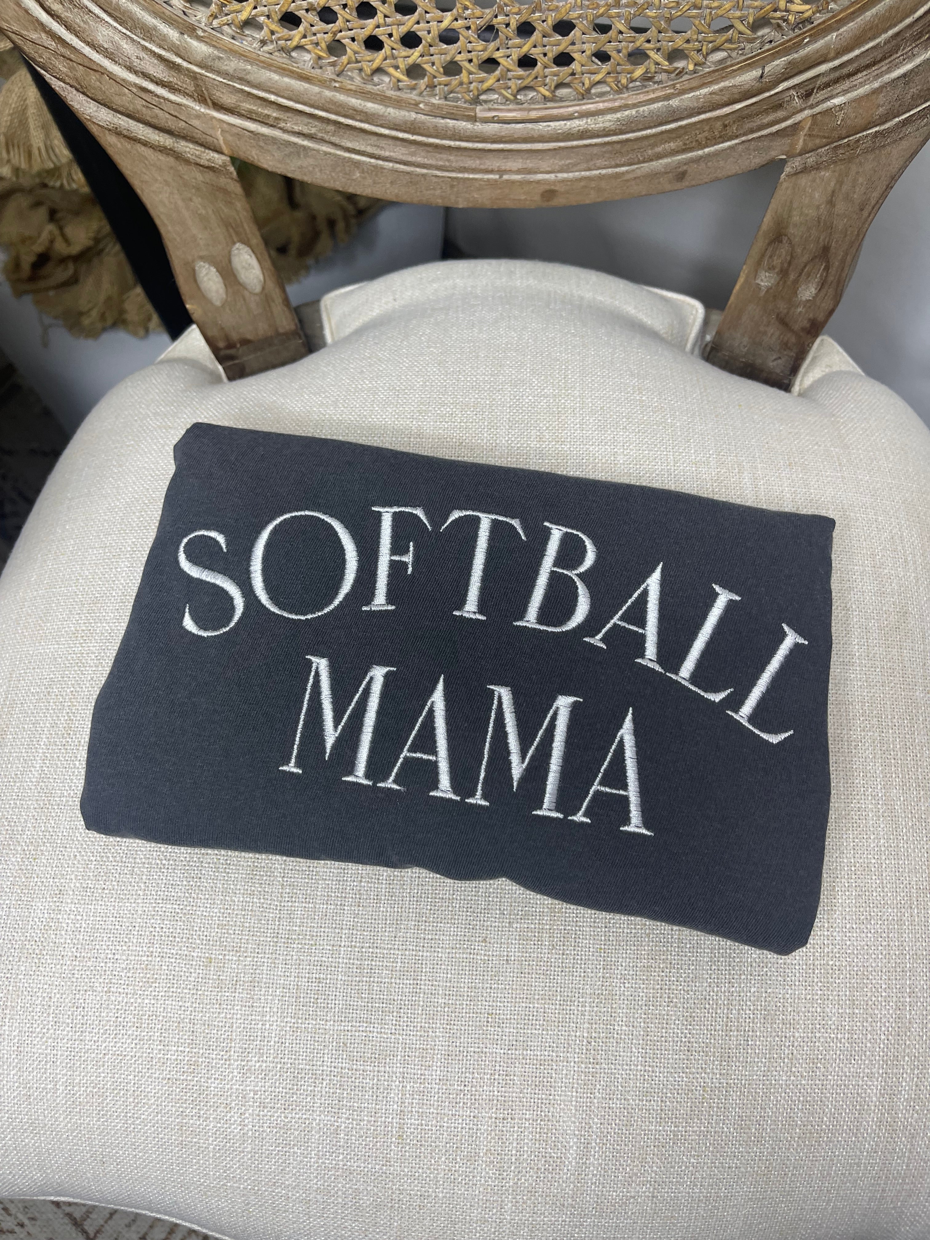 Softball Mama (Embroidery Tee)