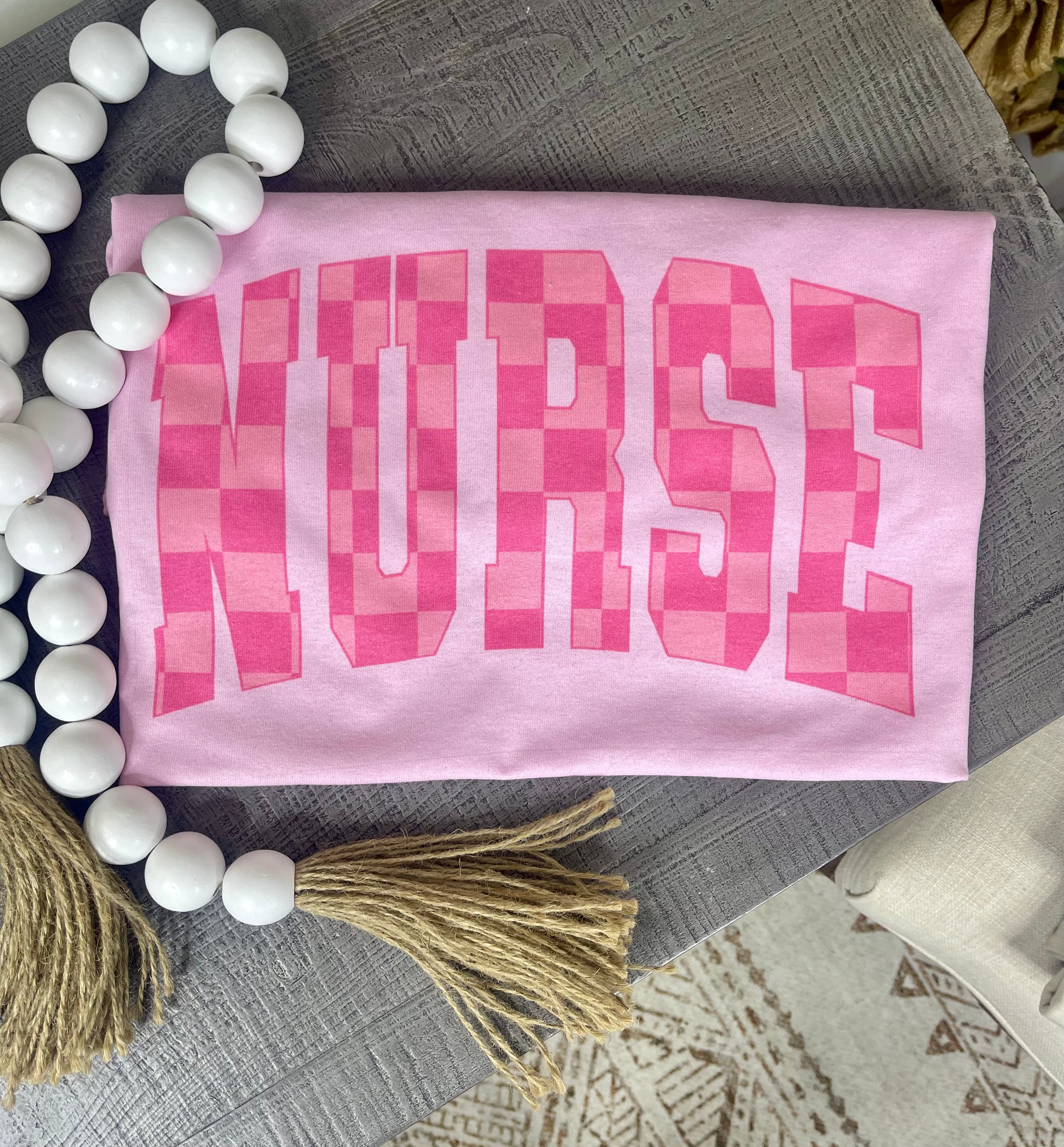 Checkered Pink Nurse (Tee)