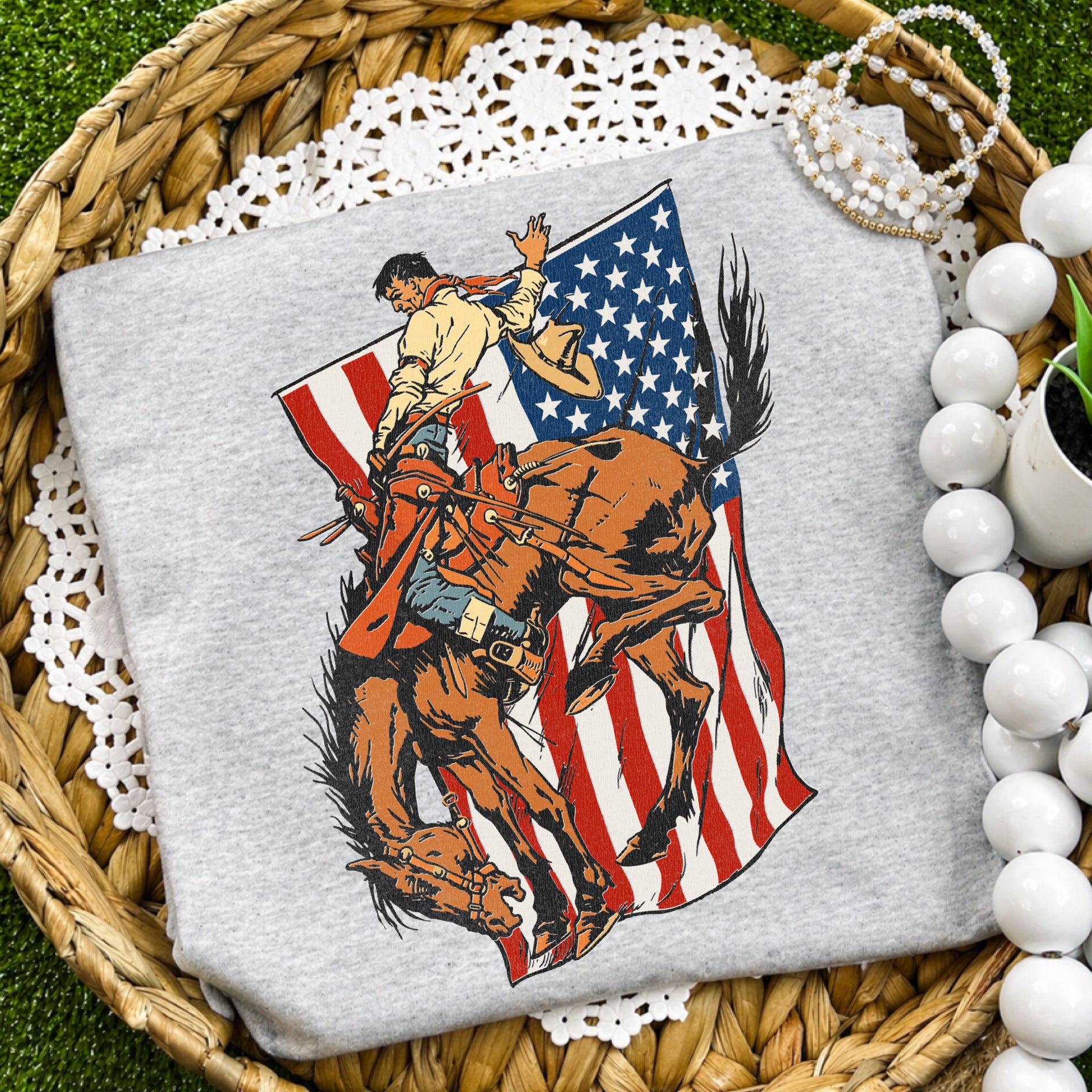 Patriotic Bronco Rider
