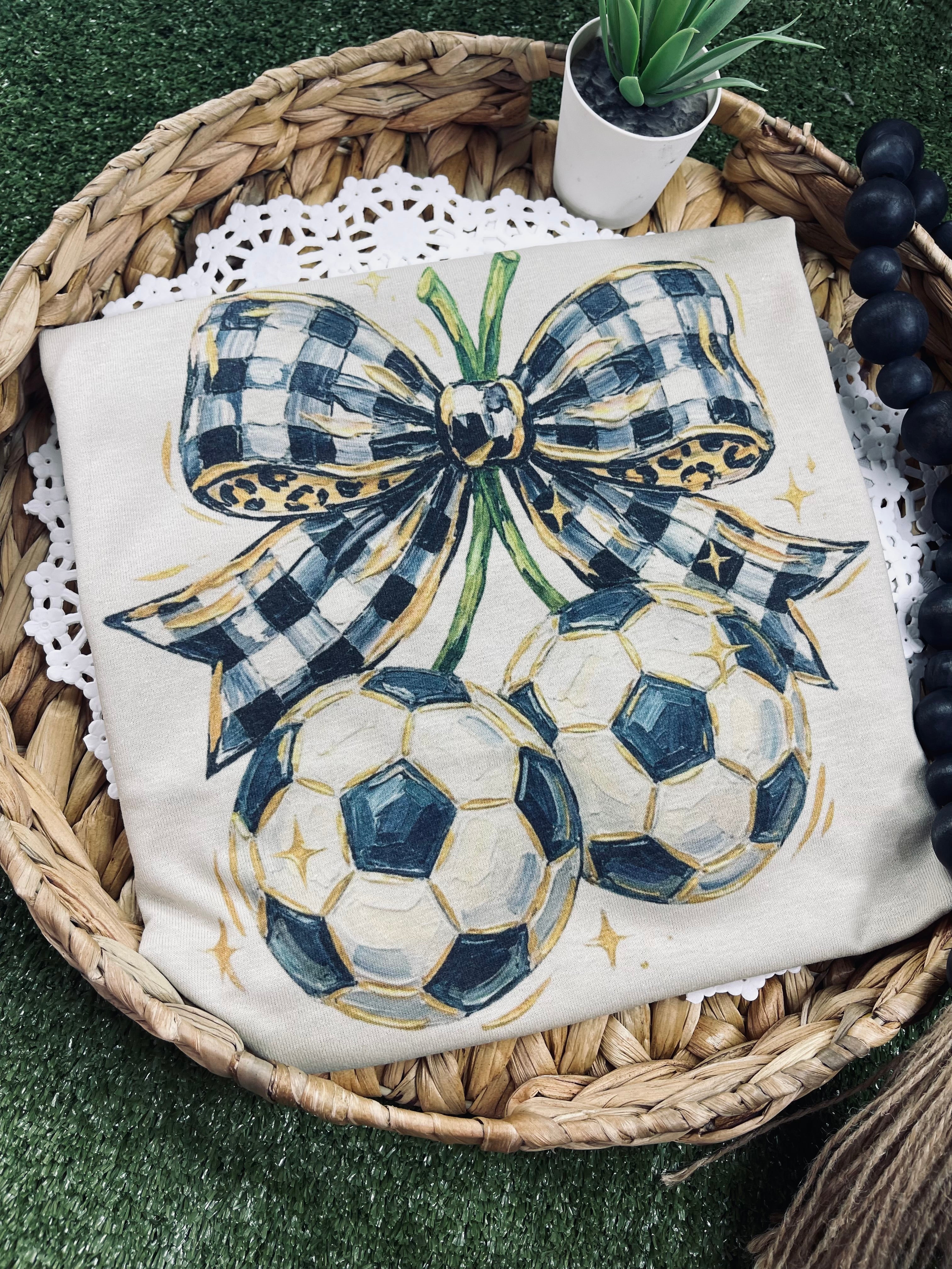 Checkered Bow Soccer (Tee)