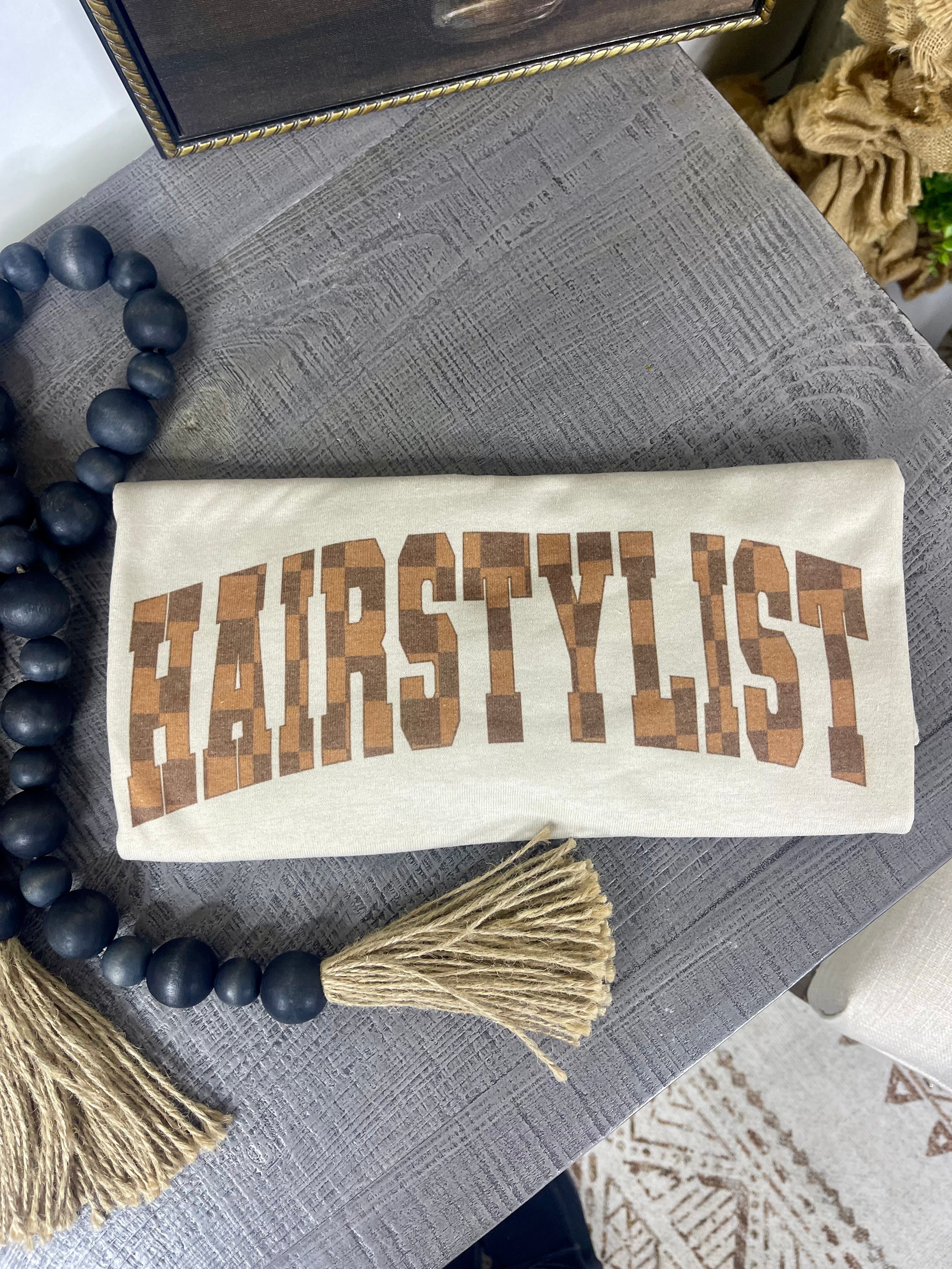 Checkered Tan Hairstylist (Tee)