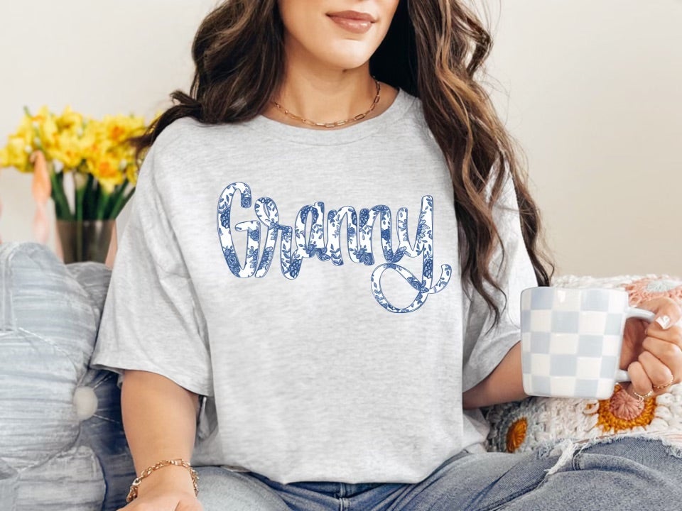 Floral Navy Granny (Tee)