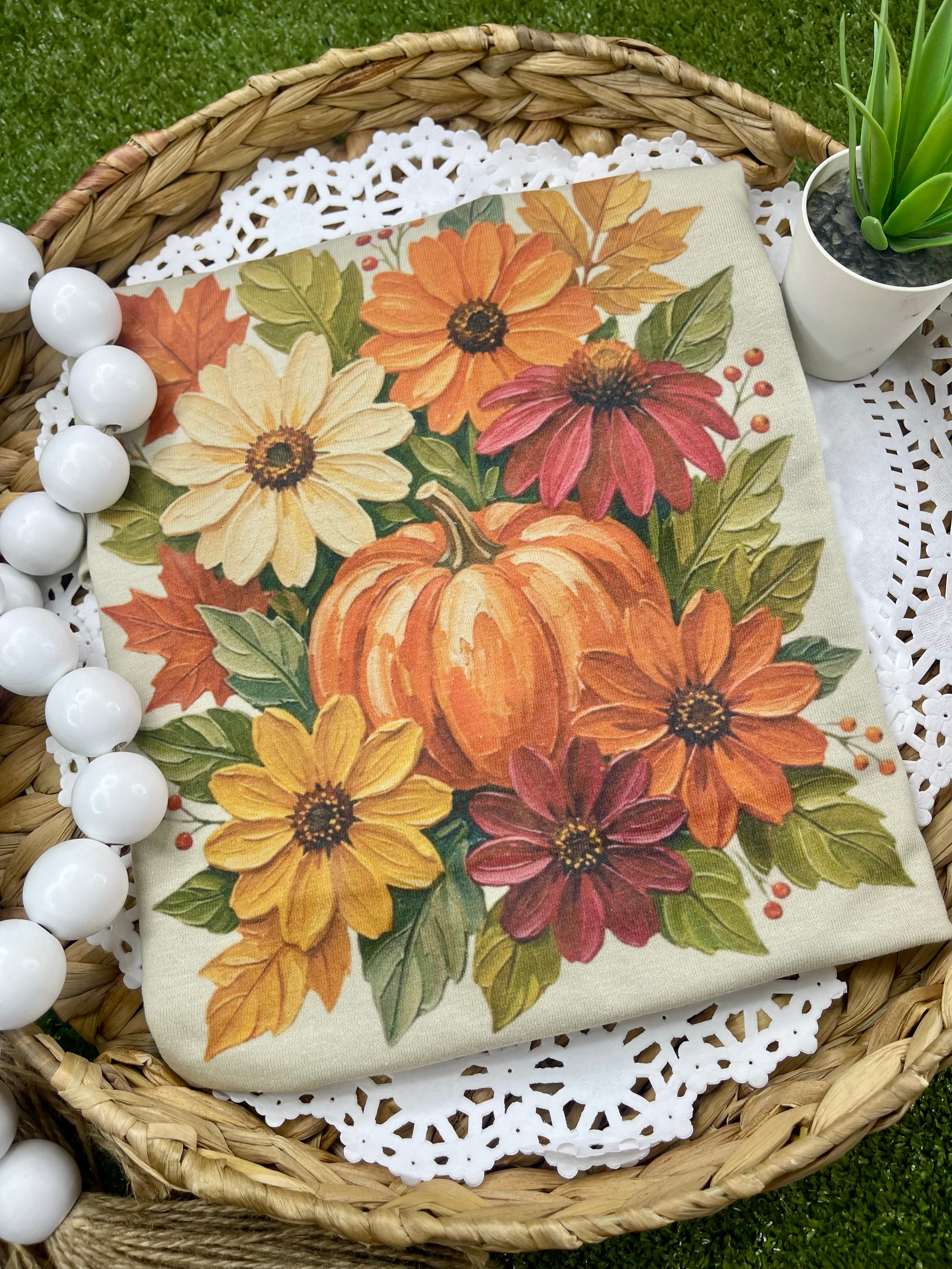 Fall Flowers and Pumpkin (Tee)
