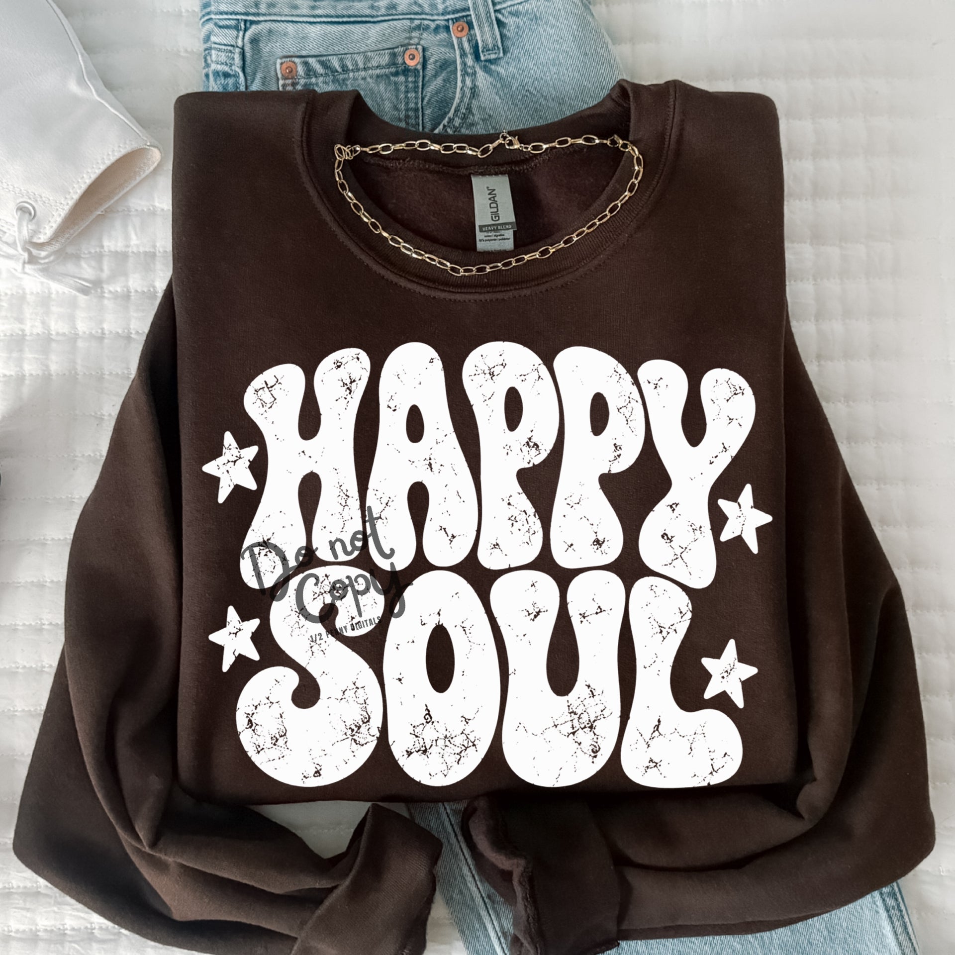 White Happy Soul (DTF Sweatshirt)