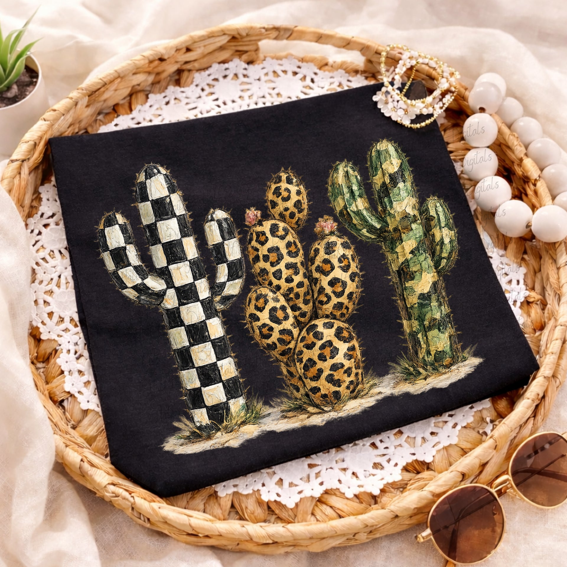 Checkered Leopard Camo Cactus