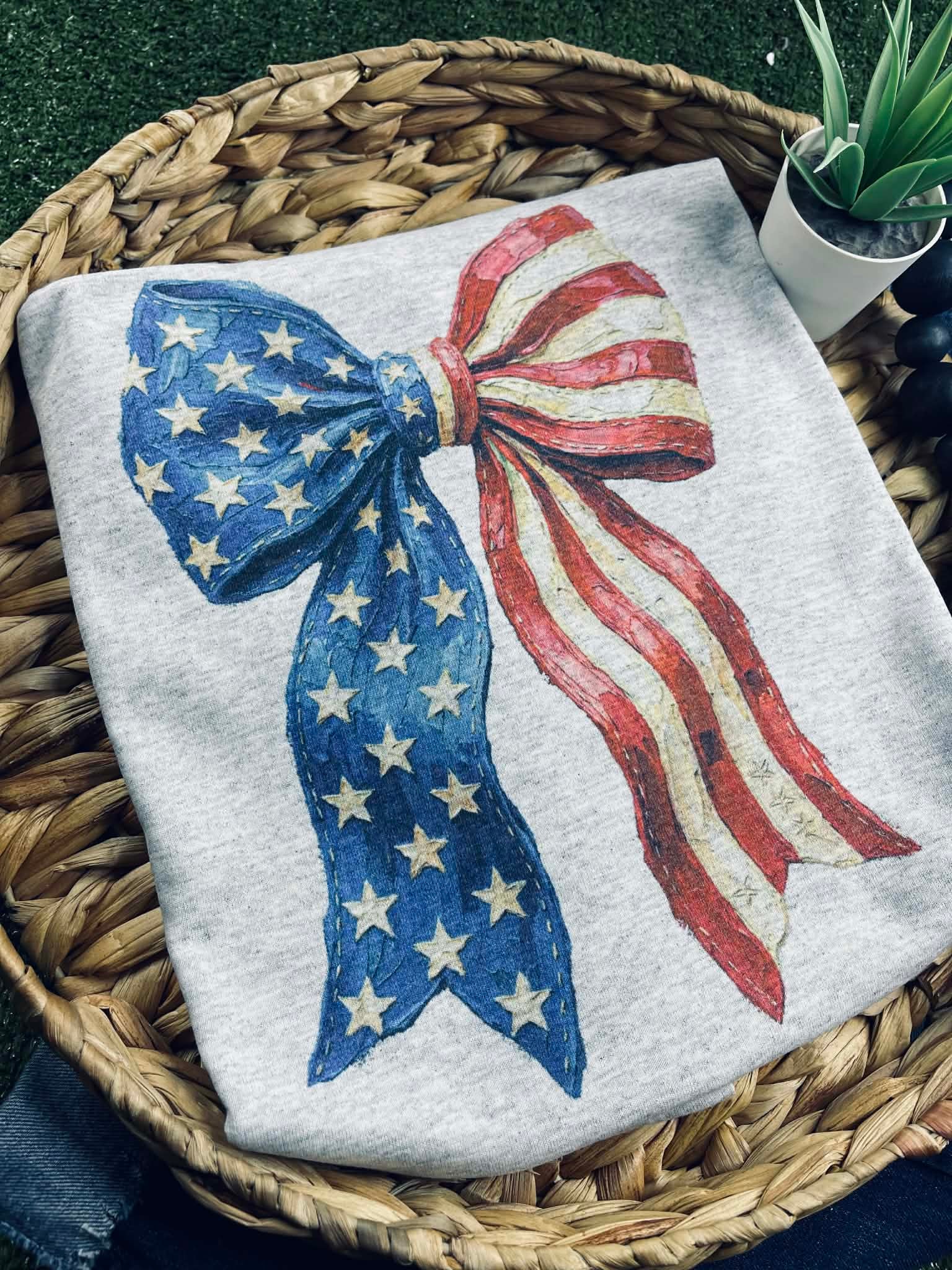 Red, White and Blue Bow (Tee)