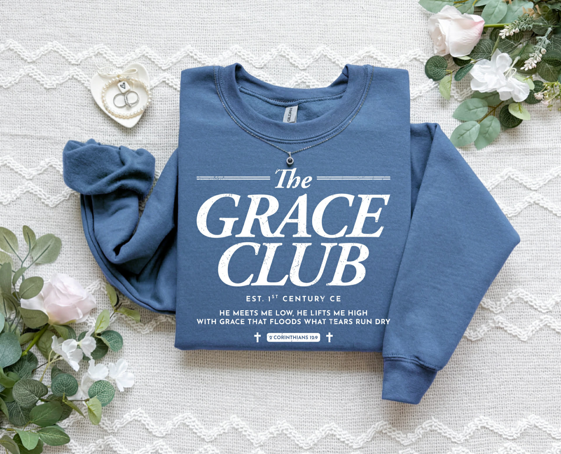 The Grace Club (DTF Blue Jean Sweatshirt)