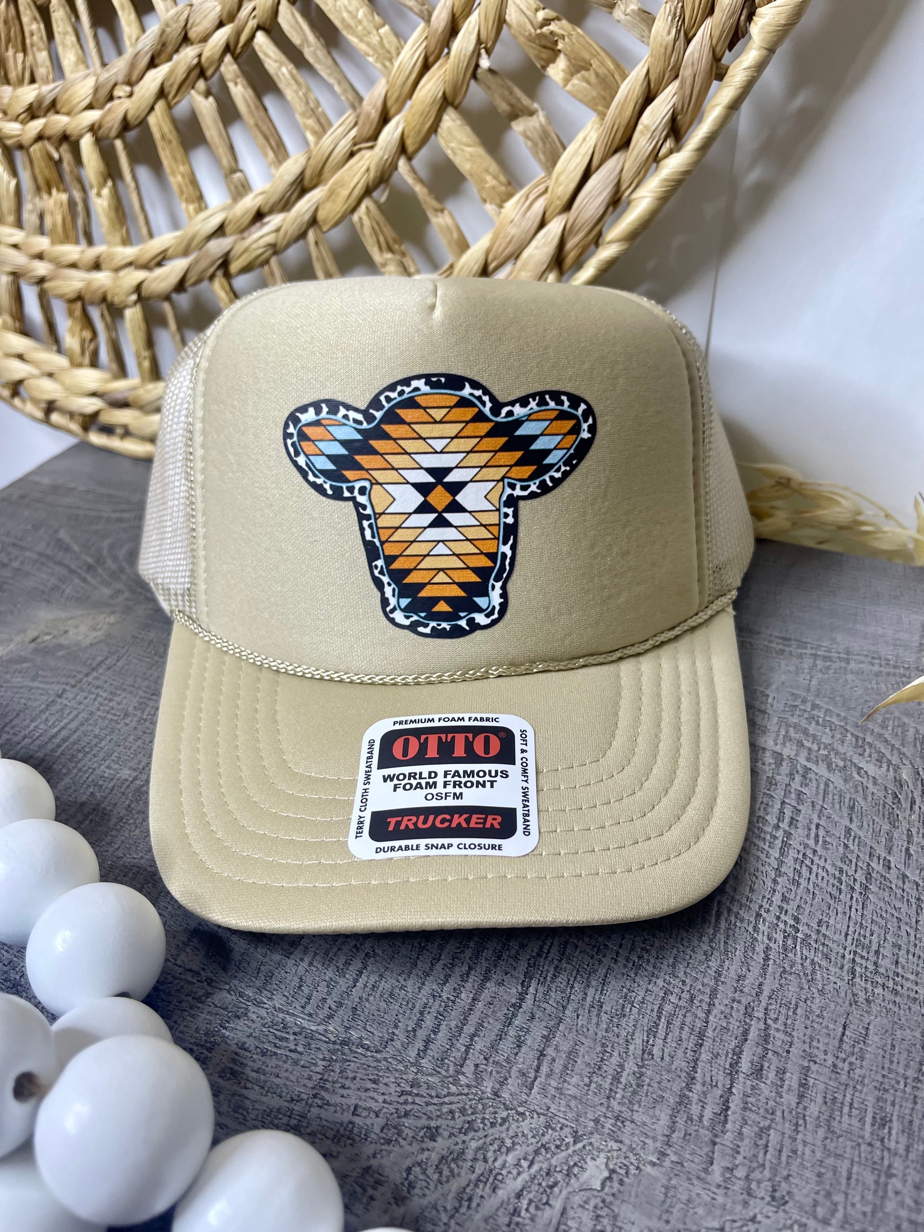 Aztec Cow Trucker Hat
