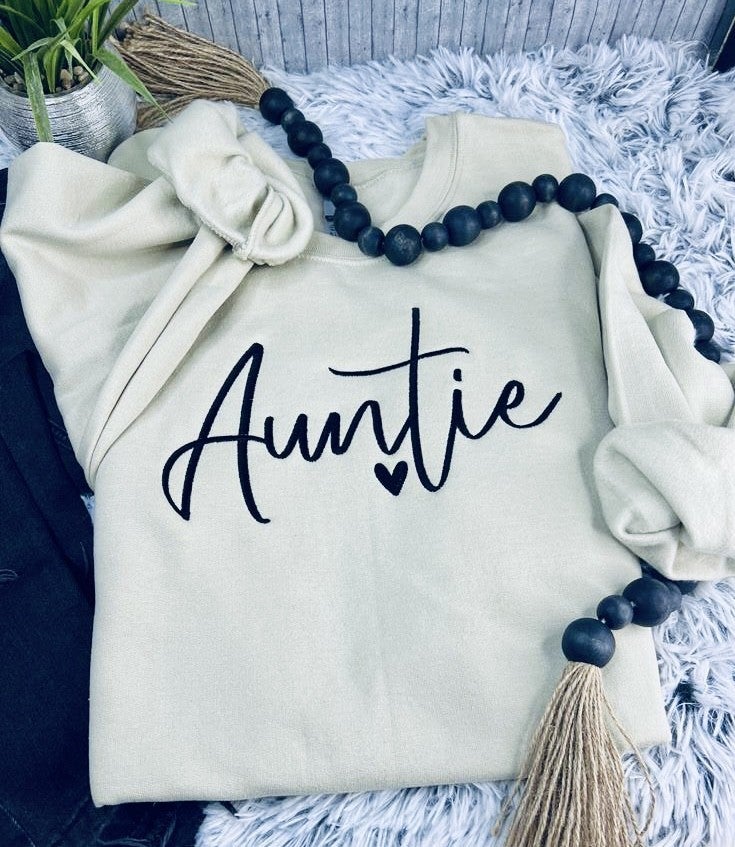 Auntie Embroidered Sweatshirt