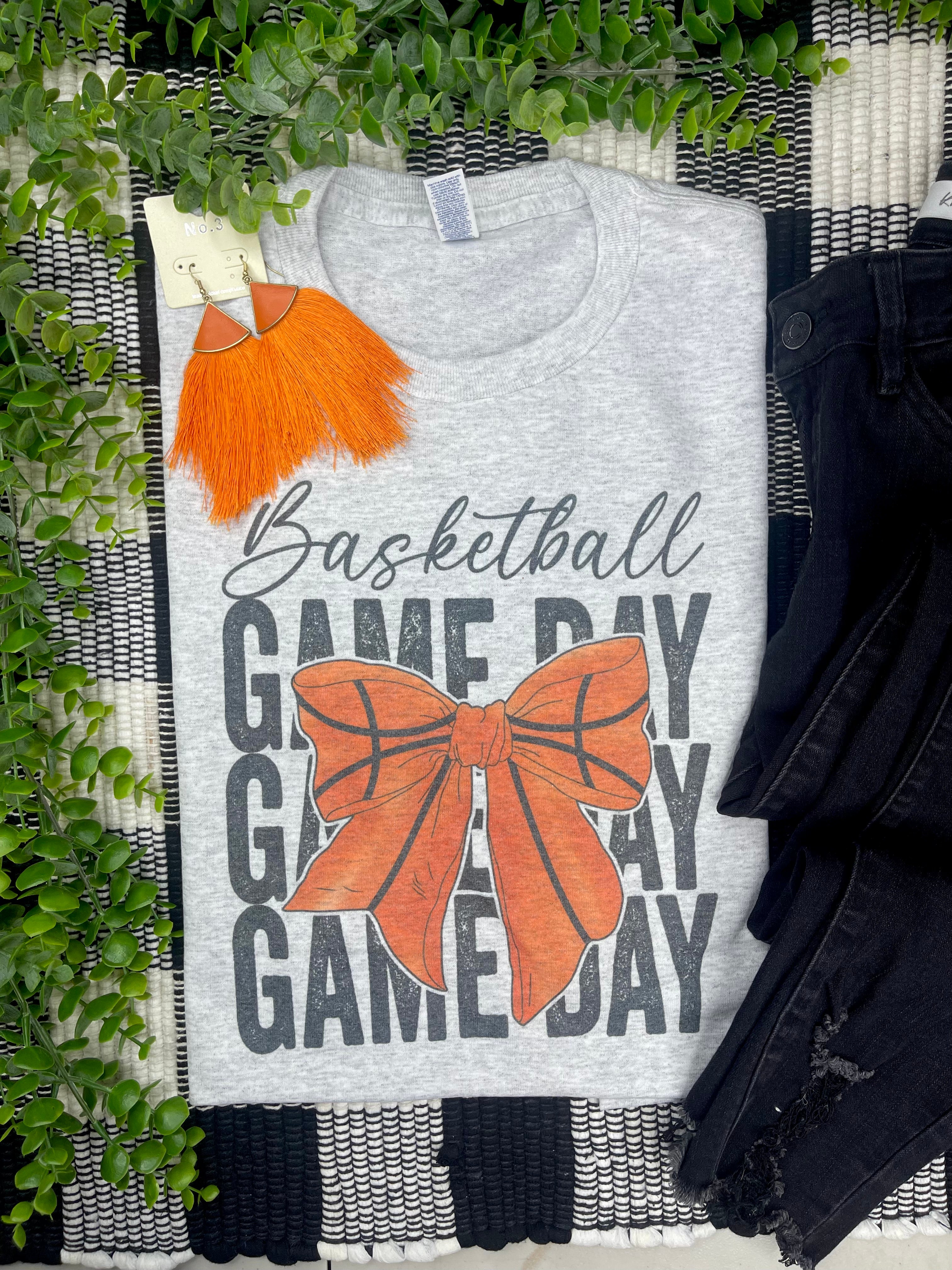 Basketball Game Day Bow (Tee)