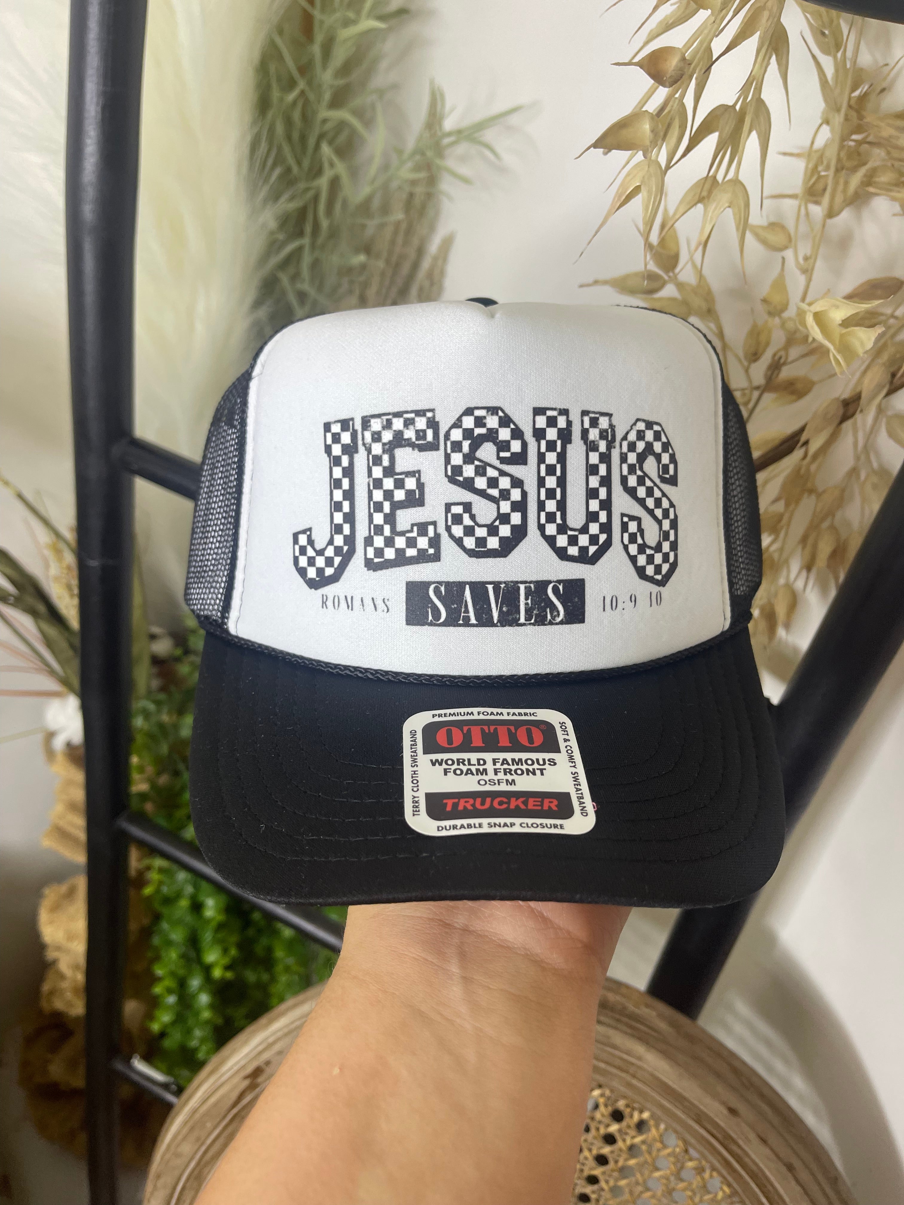 Jesus Checkered Trucker Hat
