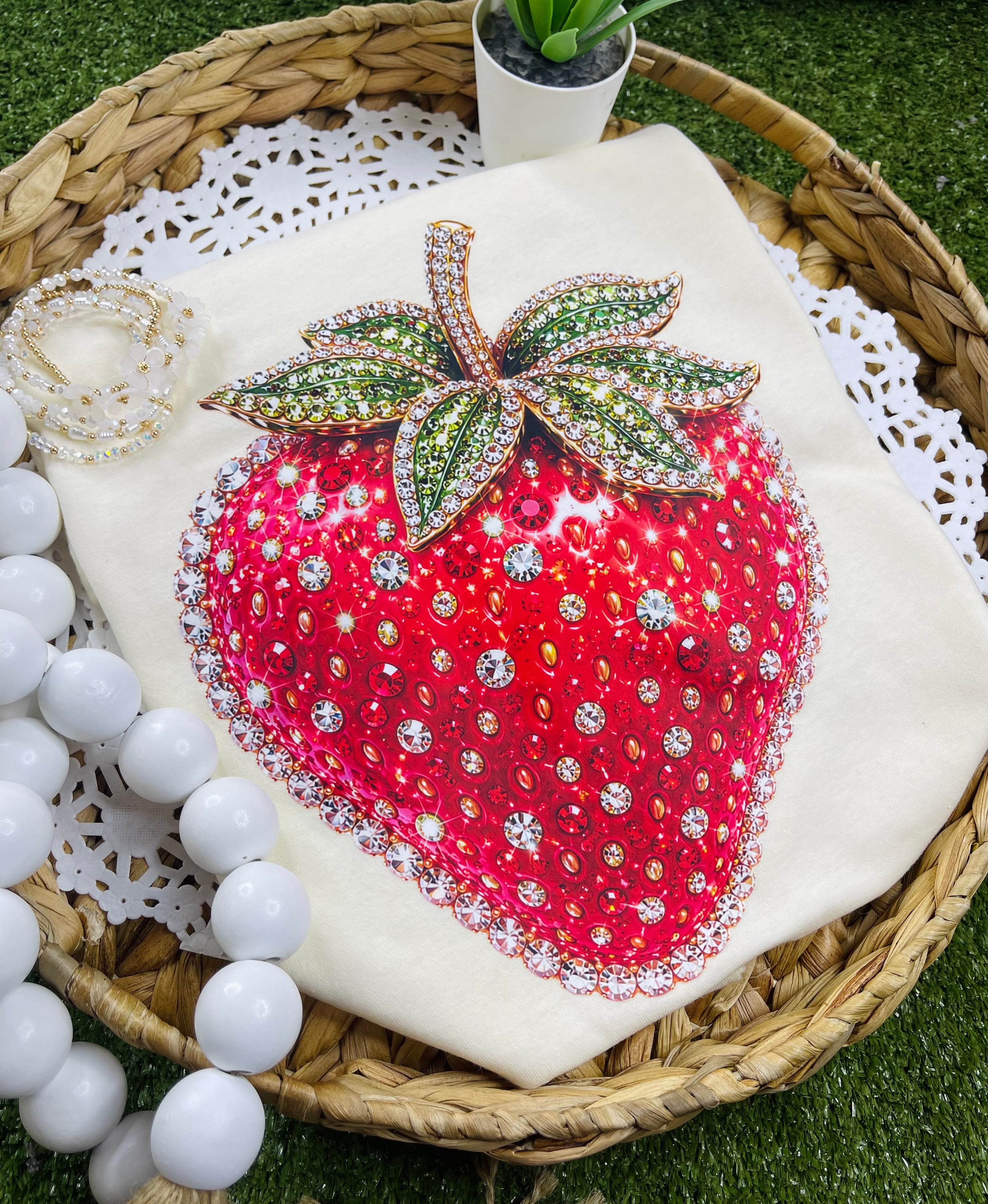 Rhinestone Strawberry Cream