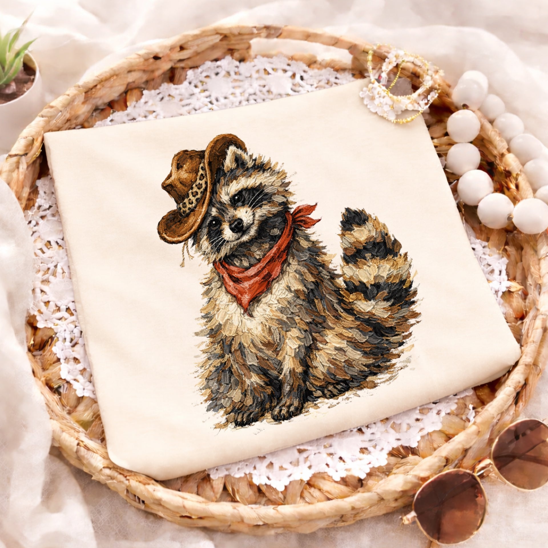 Raccoon with Cowboy Hat