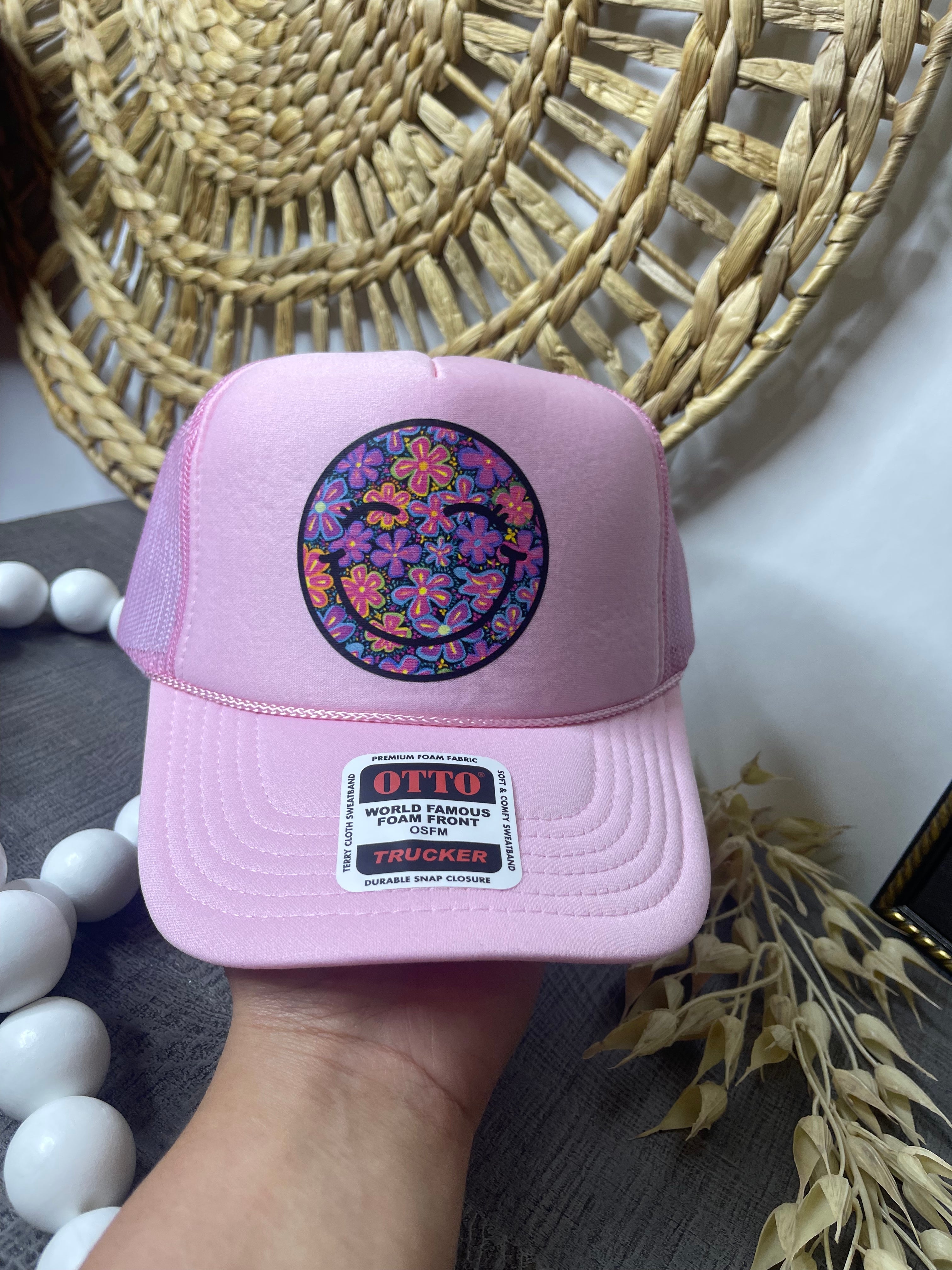 Hippie Smiley Trucker Hat
