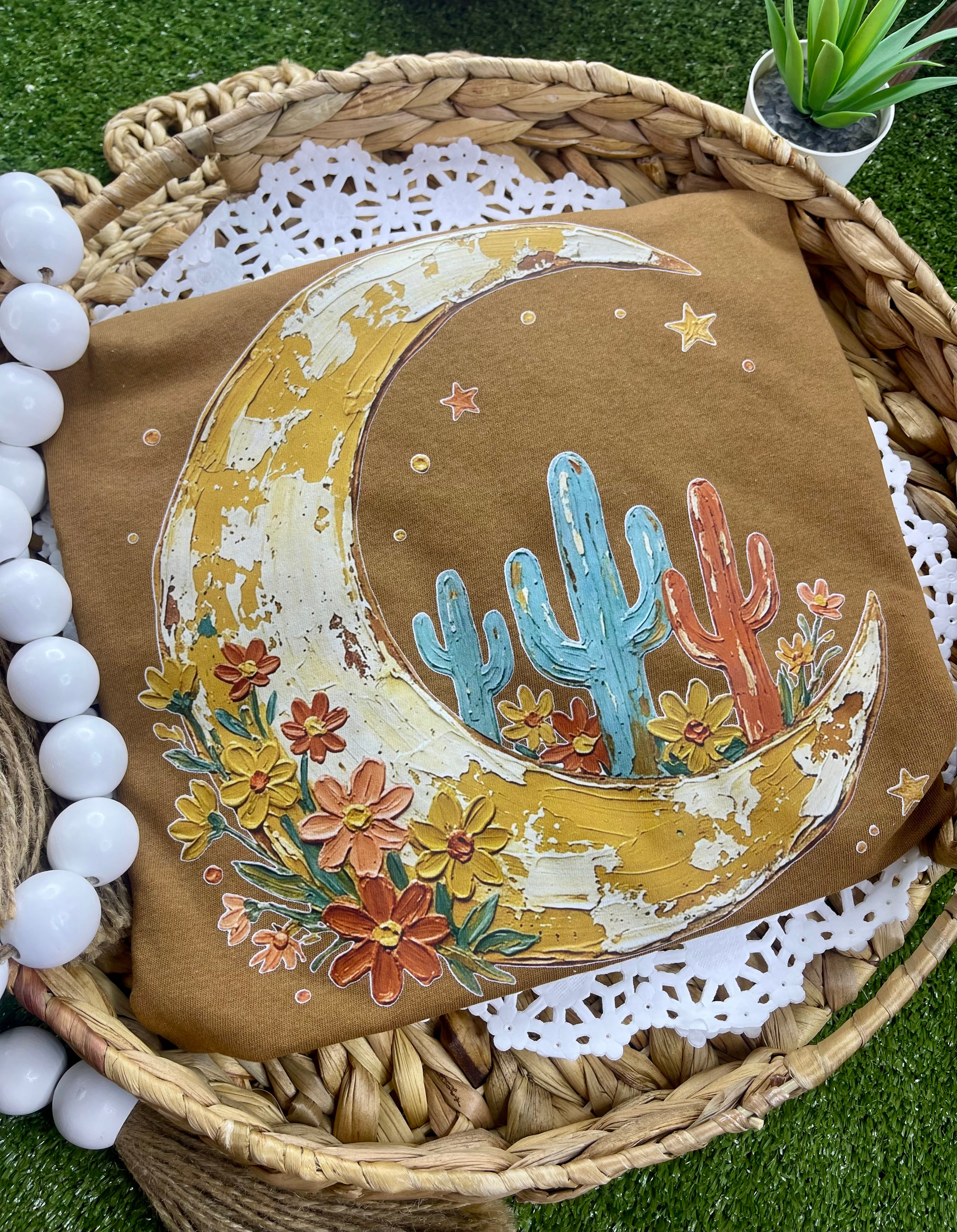 Moon and Cactus