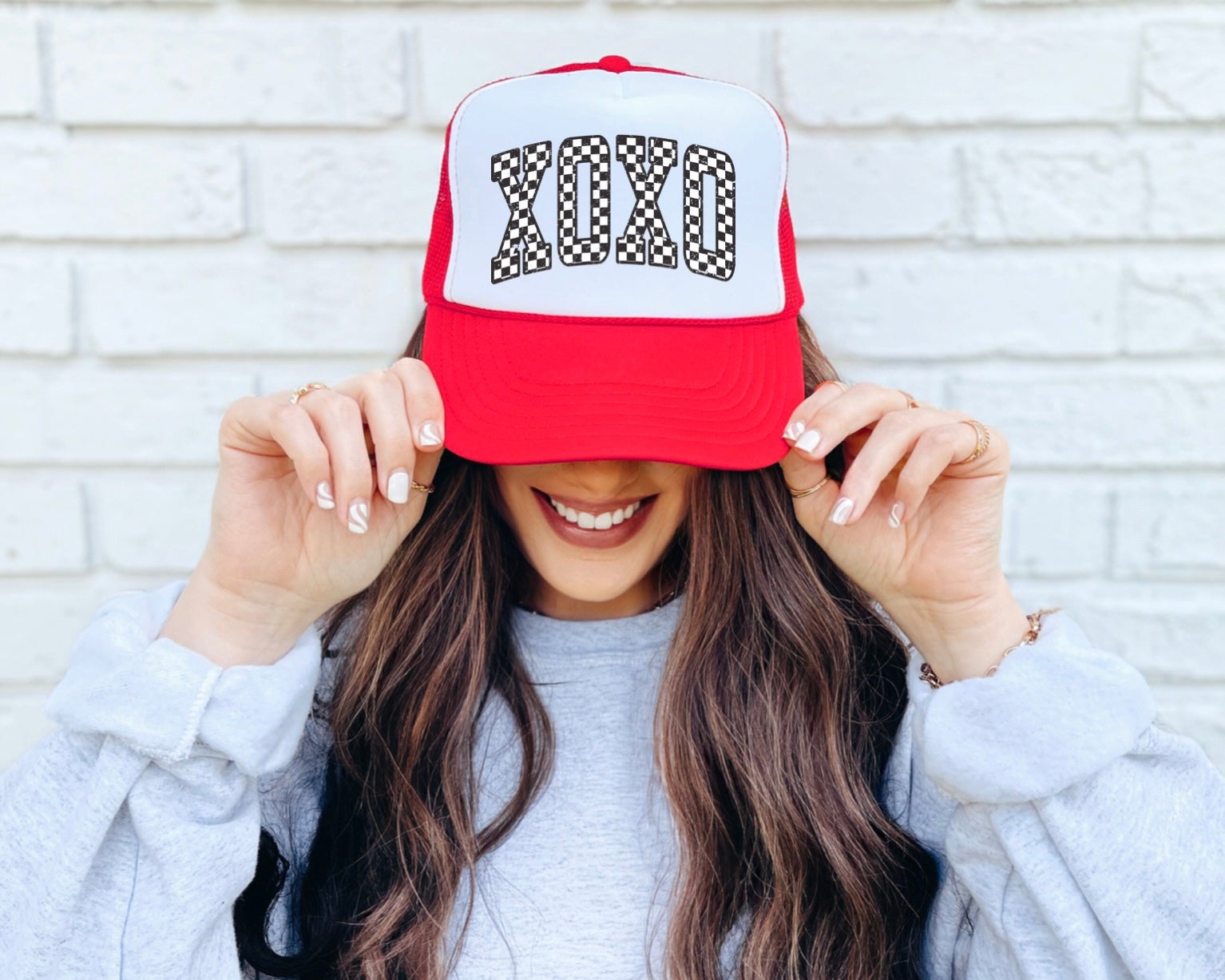 Checkered XOXO (Trucker Hat)