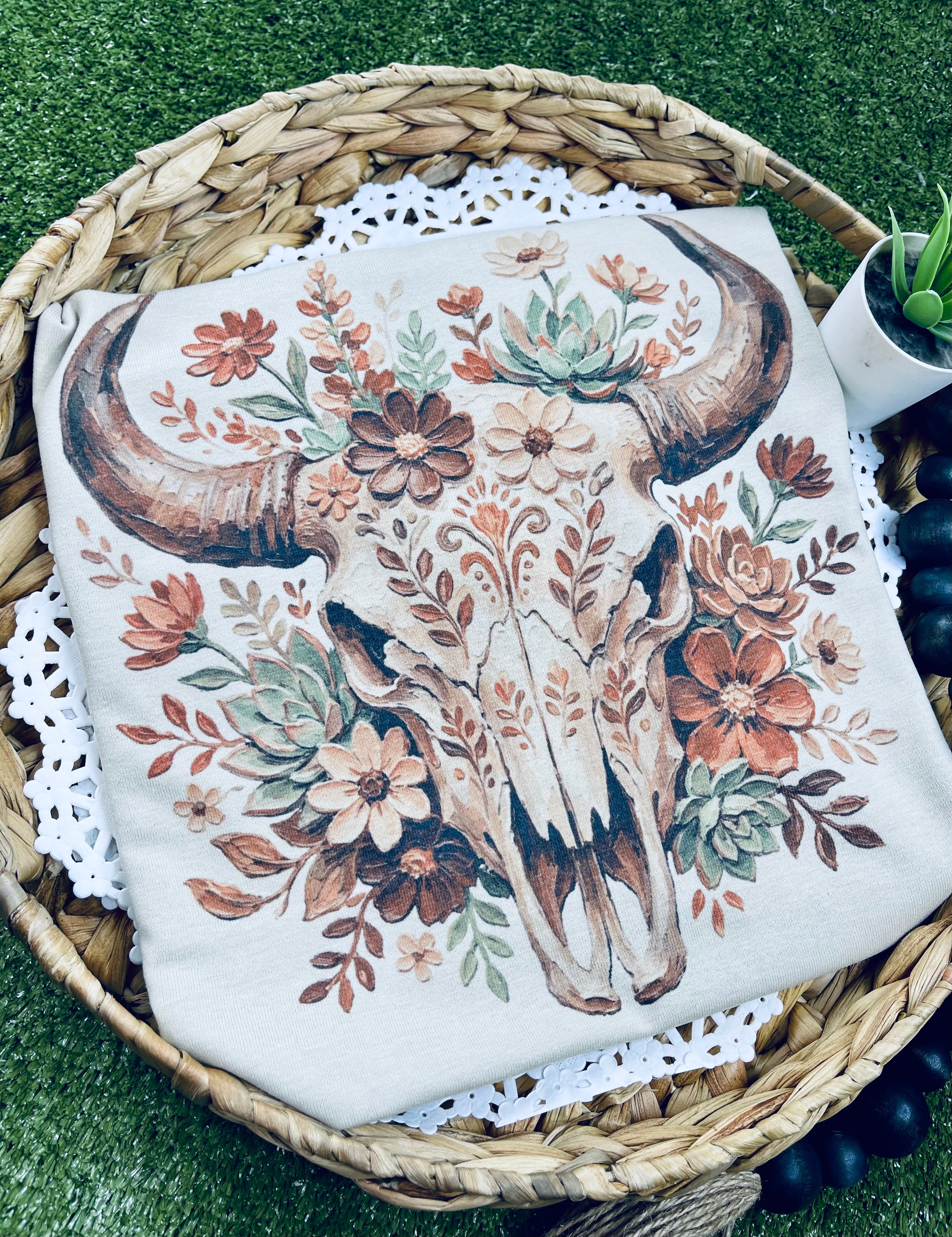 Painted Bull Skull (Tee)