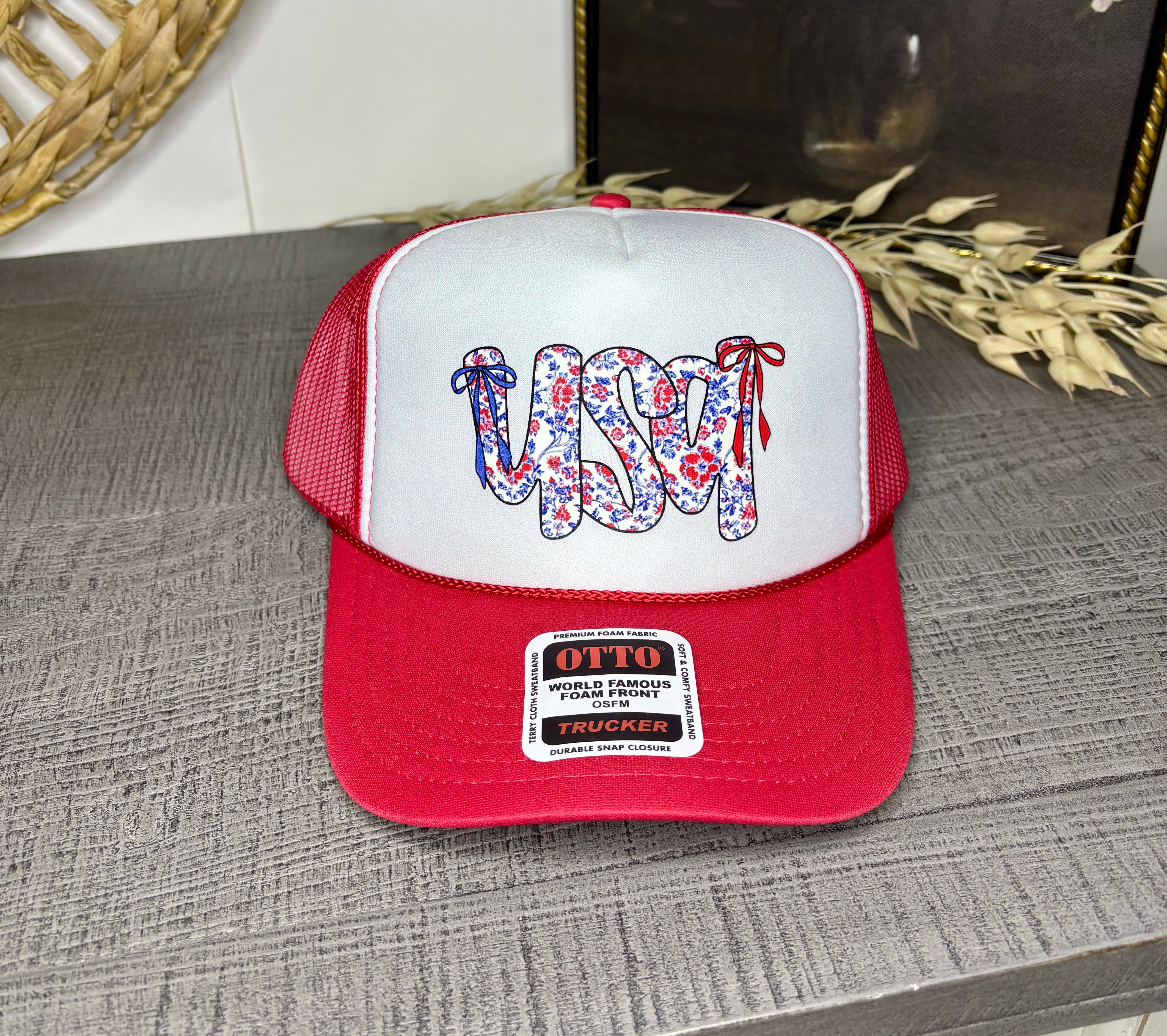 Floral USA Trucker Hat