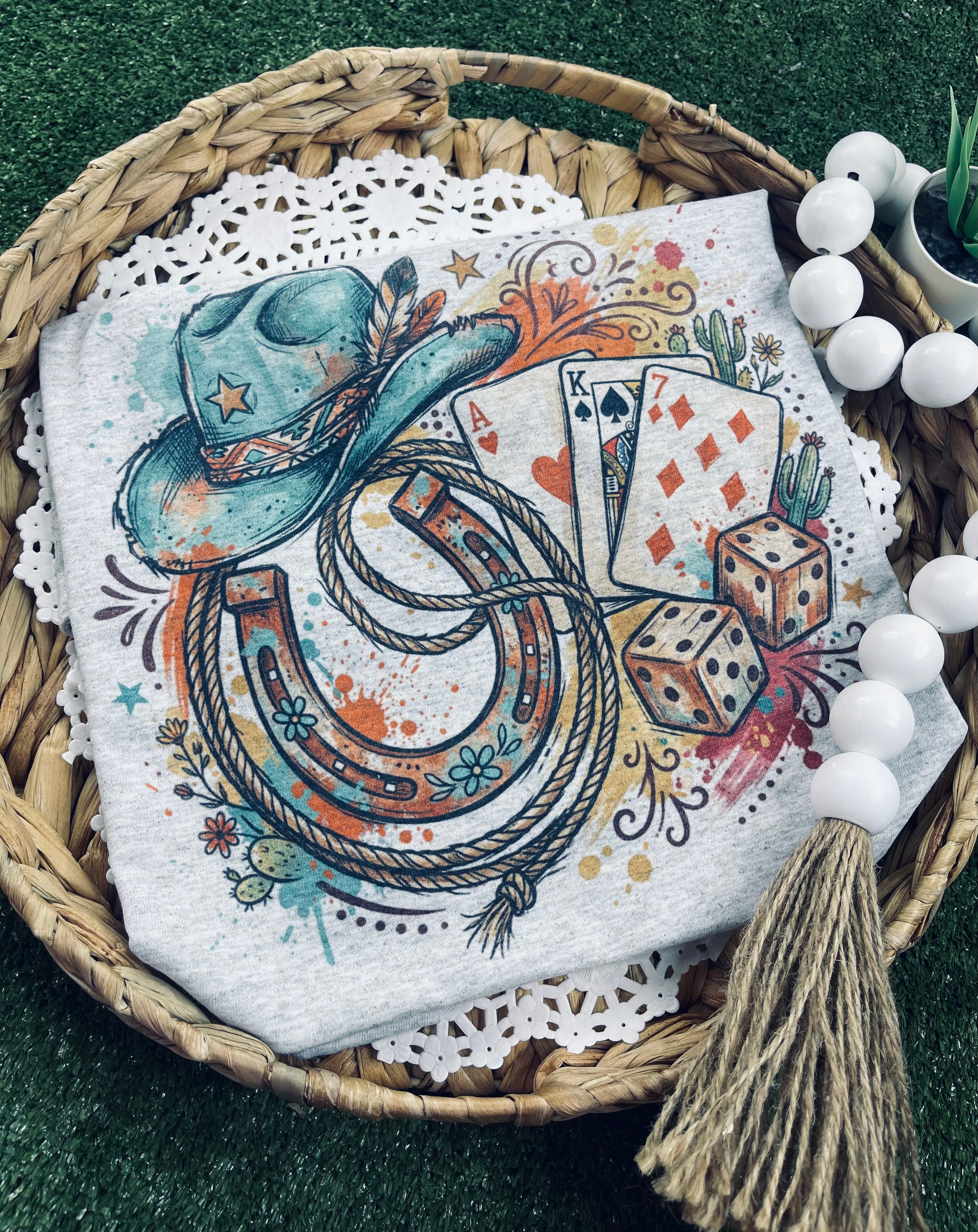 Western Horseshoe & Cards (Tee)