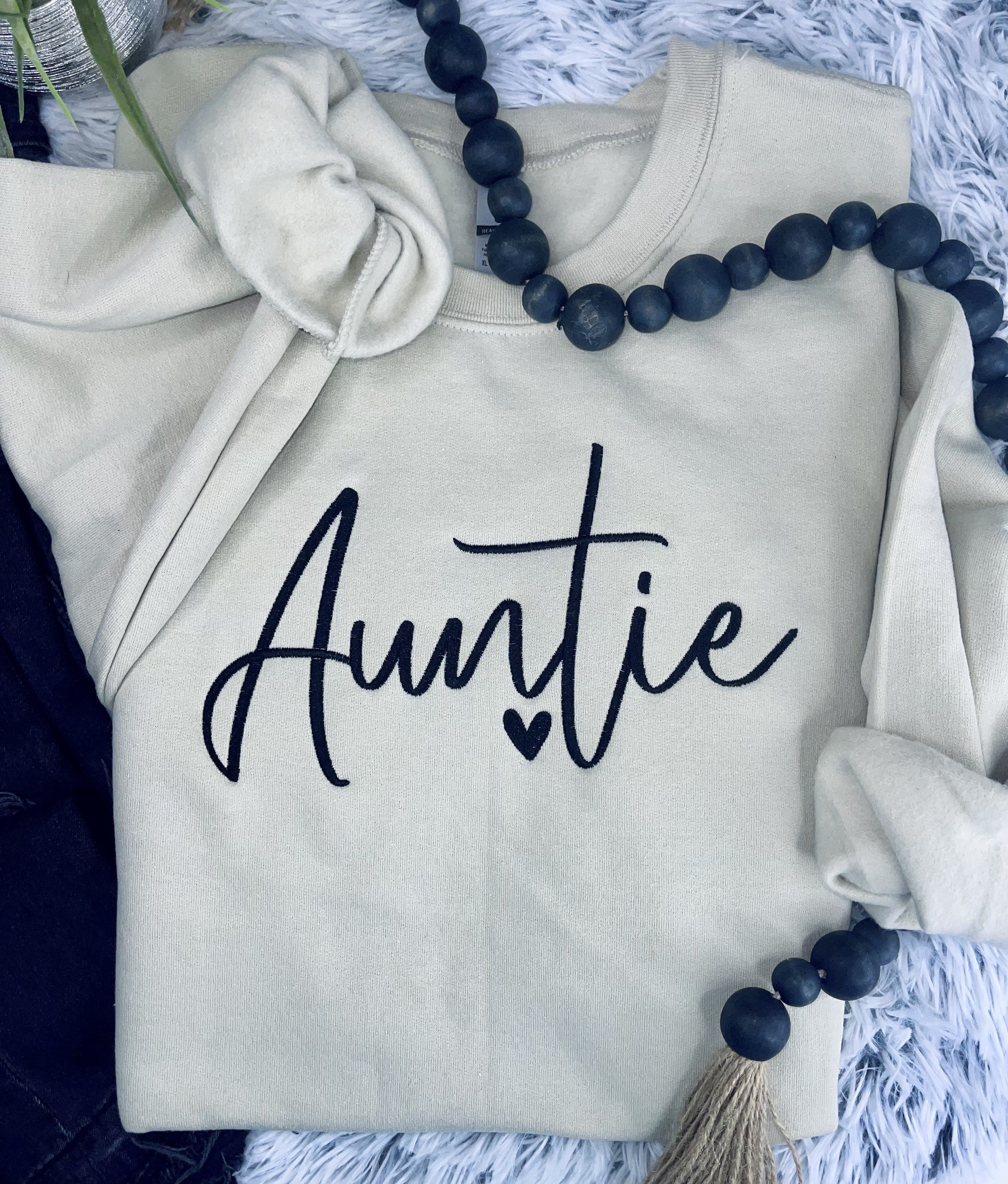 Auntie Embroidered Sweatshirt — another view