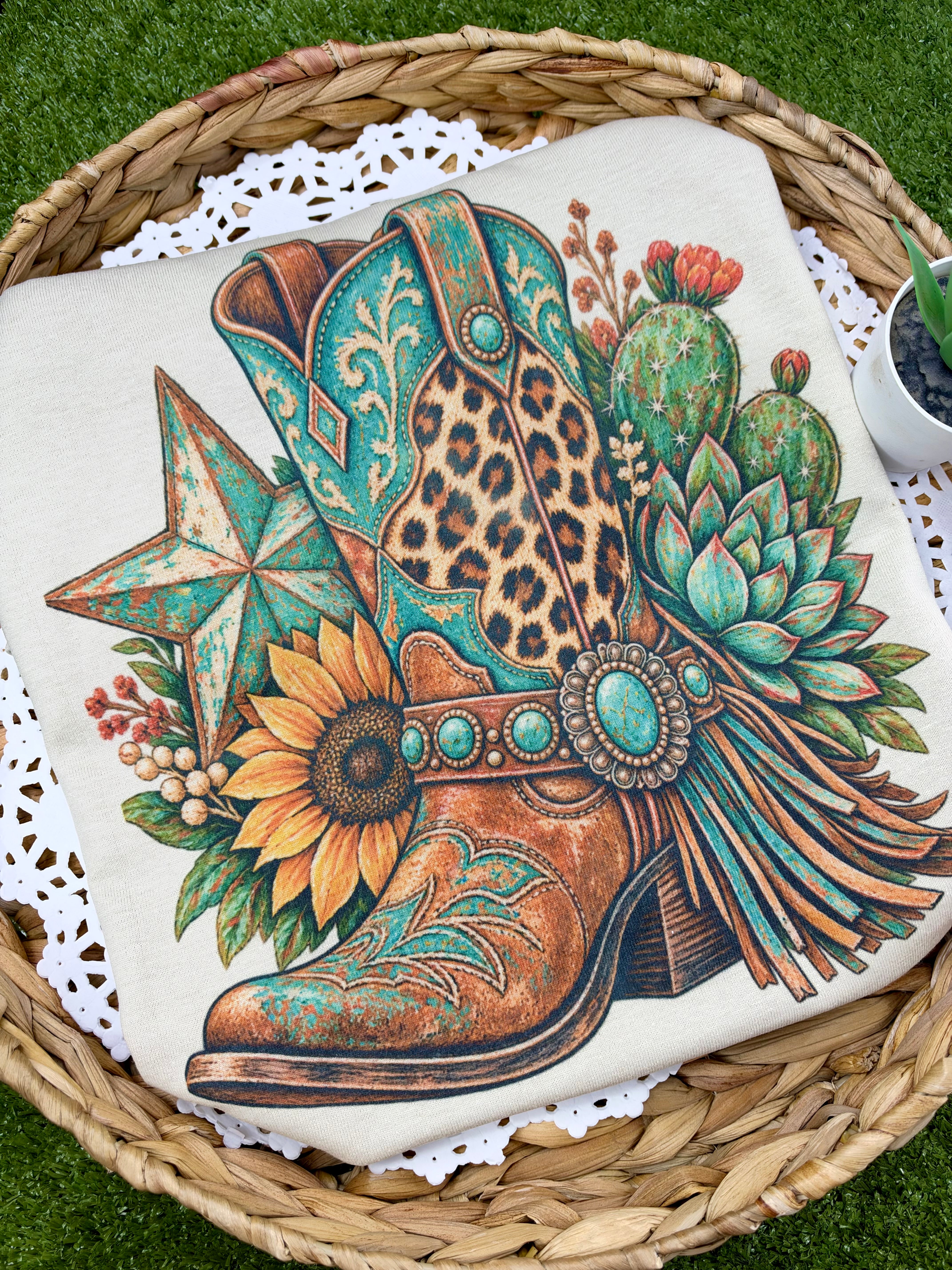 Boot with Sunflower (Sublimation Tee)