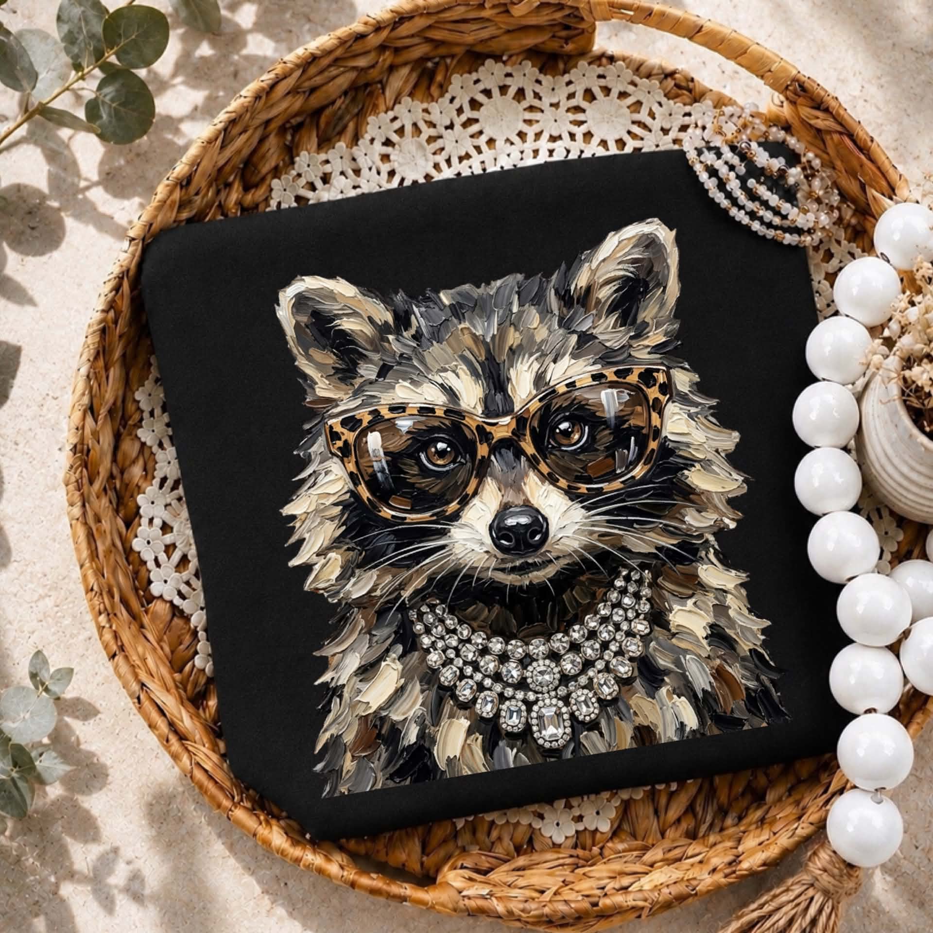 Boujee Raccoon (Tultex Softstyle Black DTF)