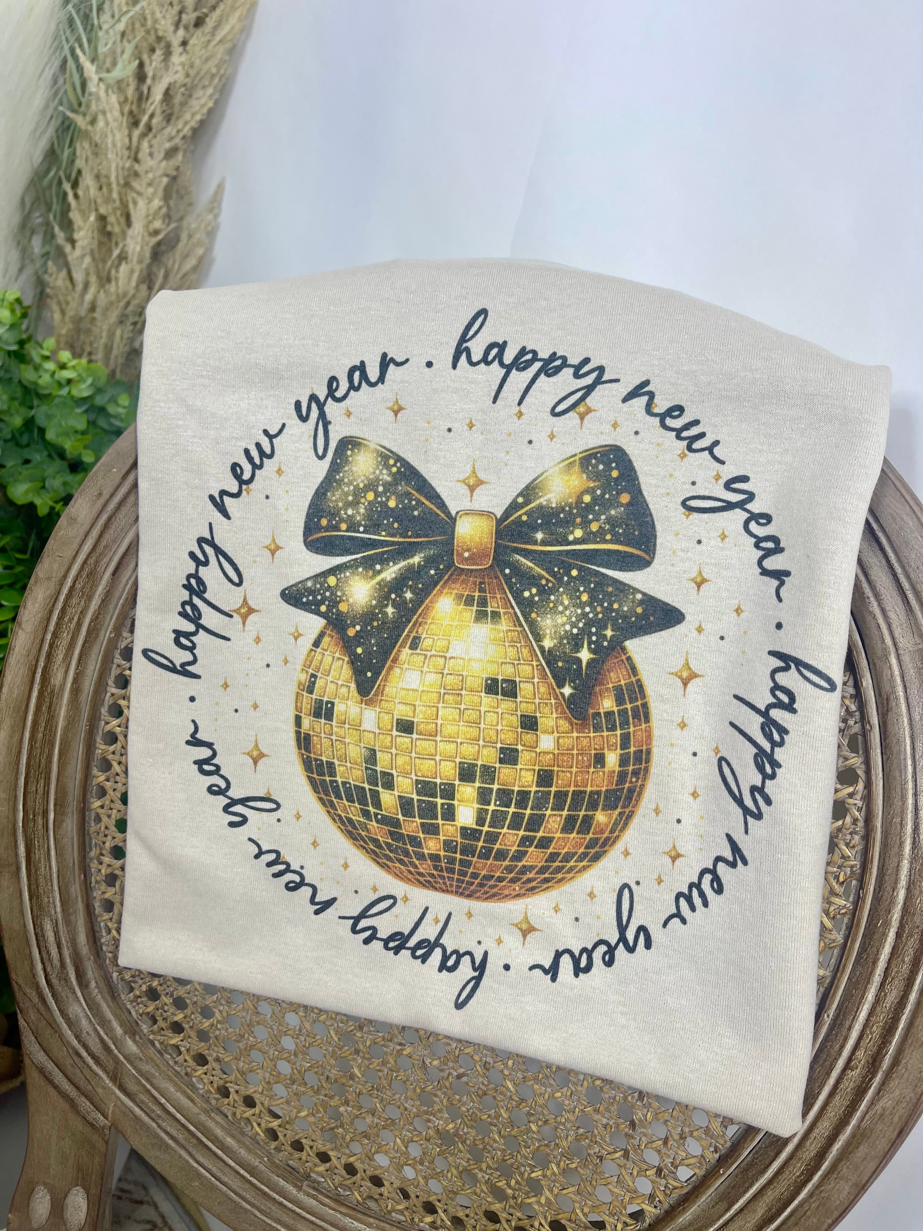 Happy New Year Gold Disco Ball (Tee)