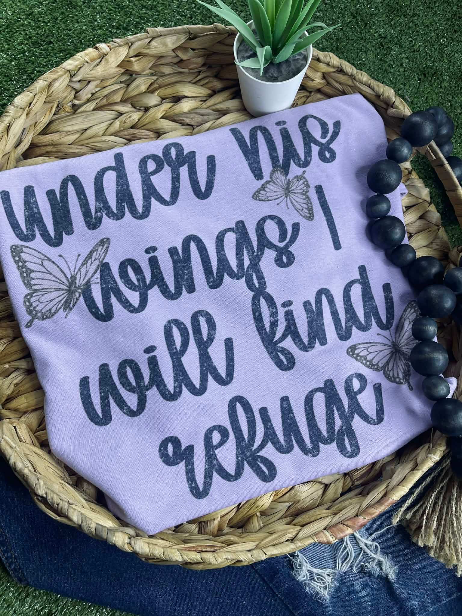 Under his wings I will find Refuge (Tee)