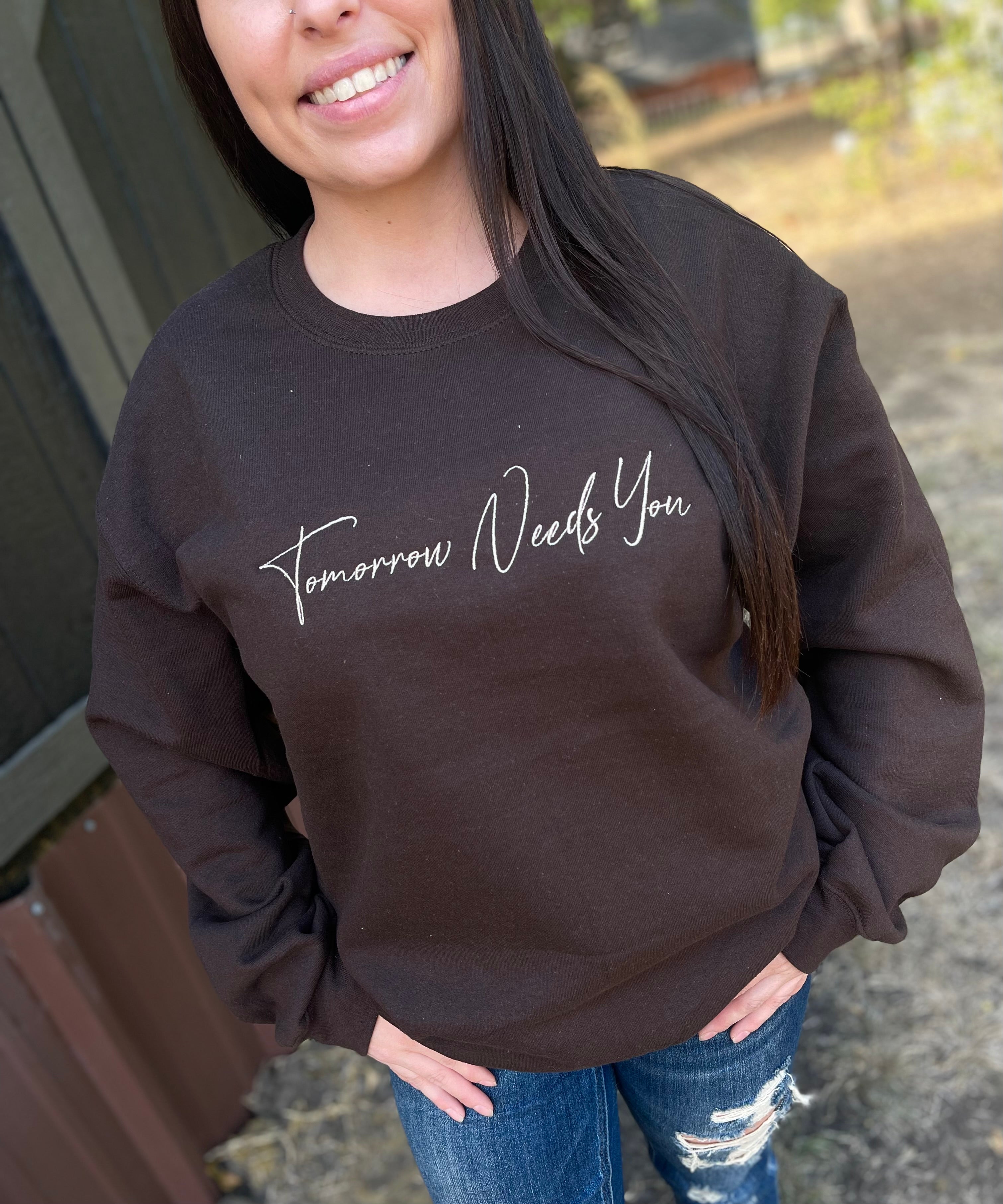 Tomorrow needs you (Embroidery Sweatshirt) — another view