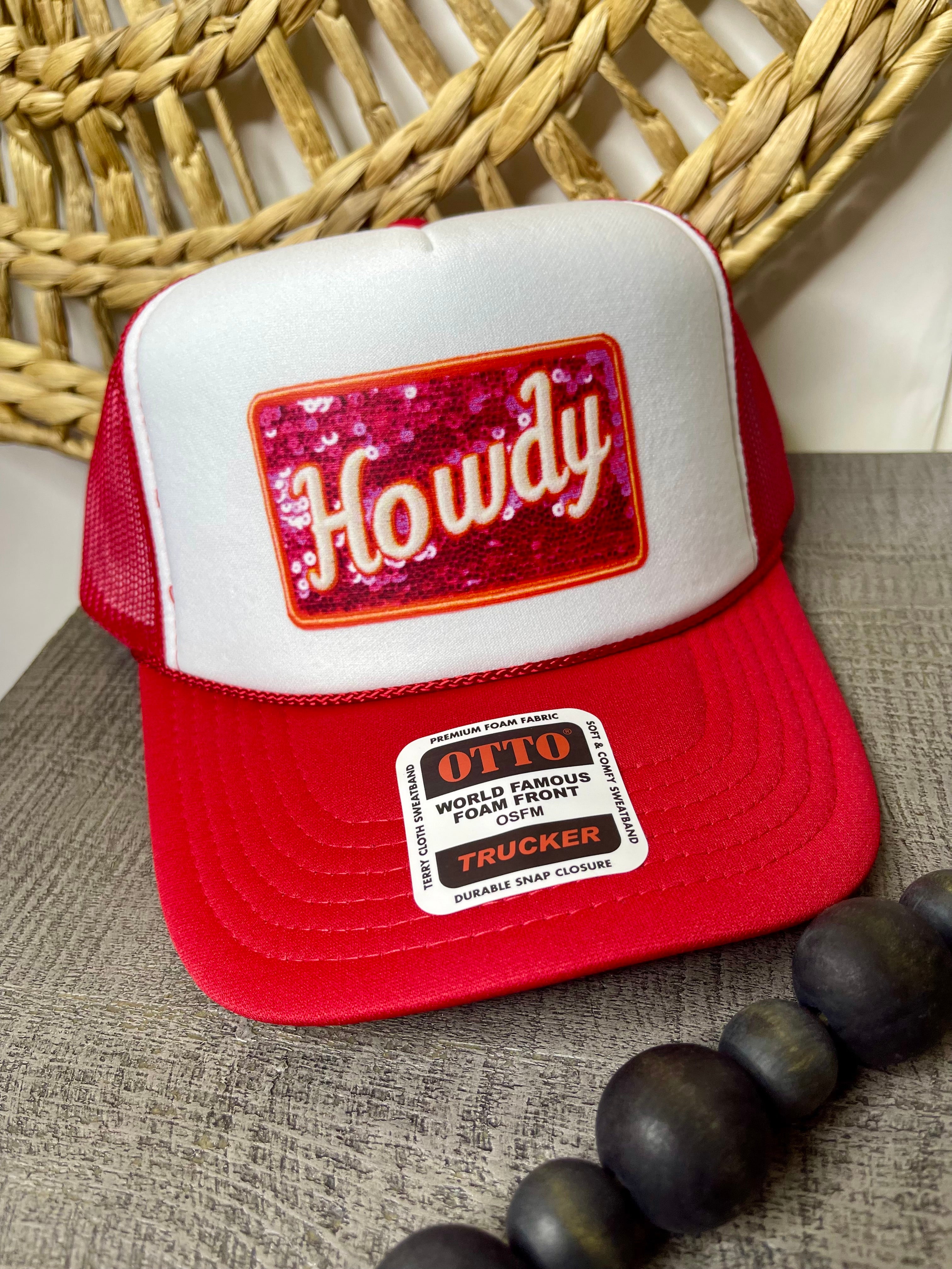 Howdy Faux Sequin Trucker Hat