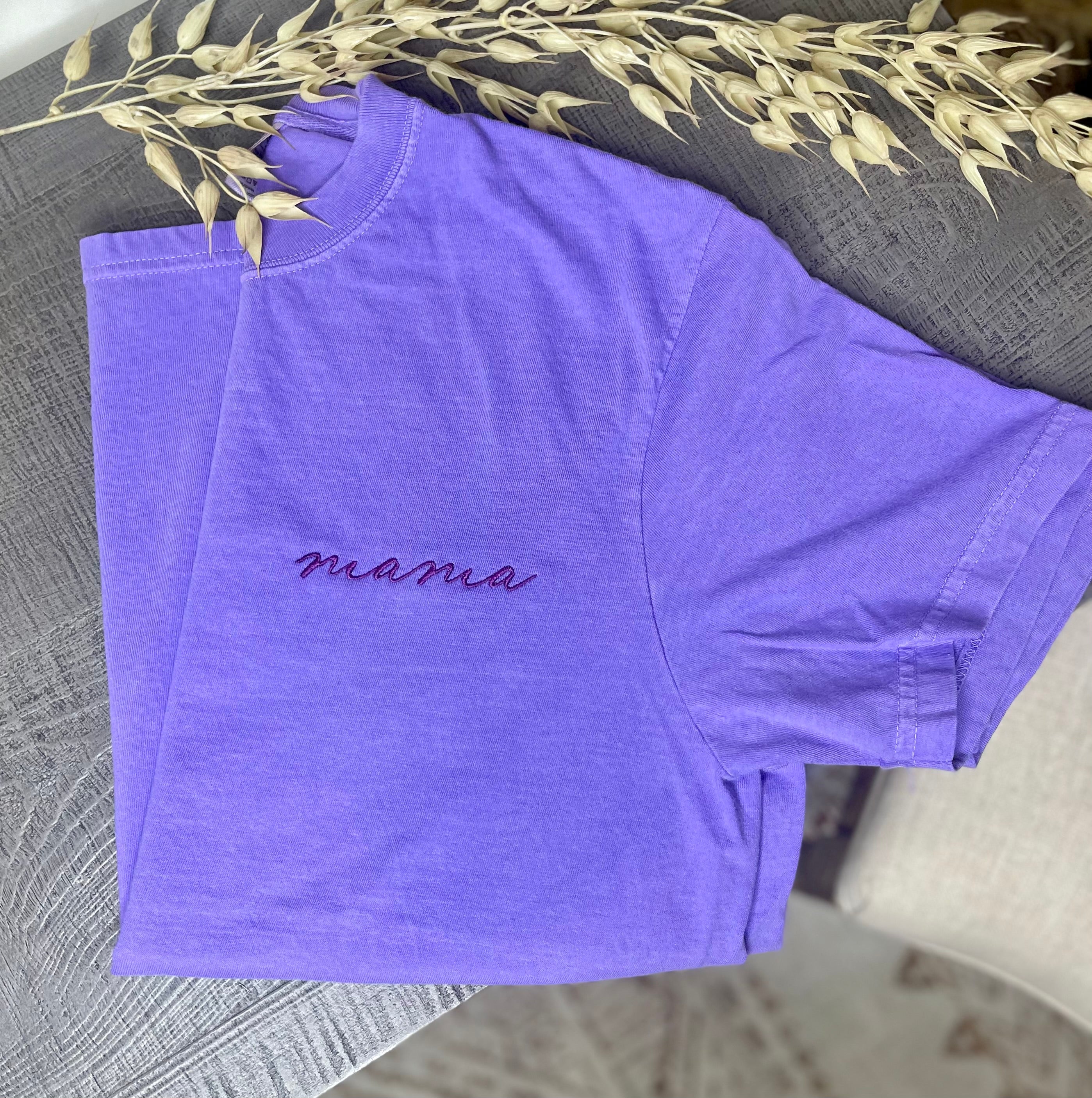 Purple Mama Pocket Embroidery