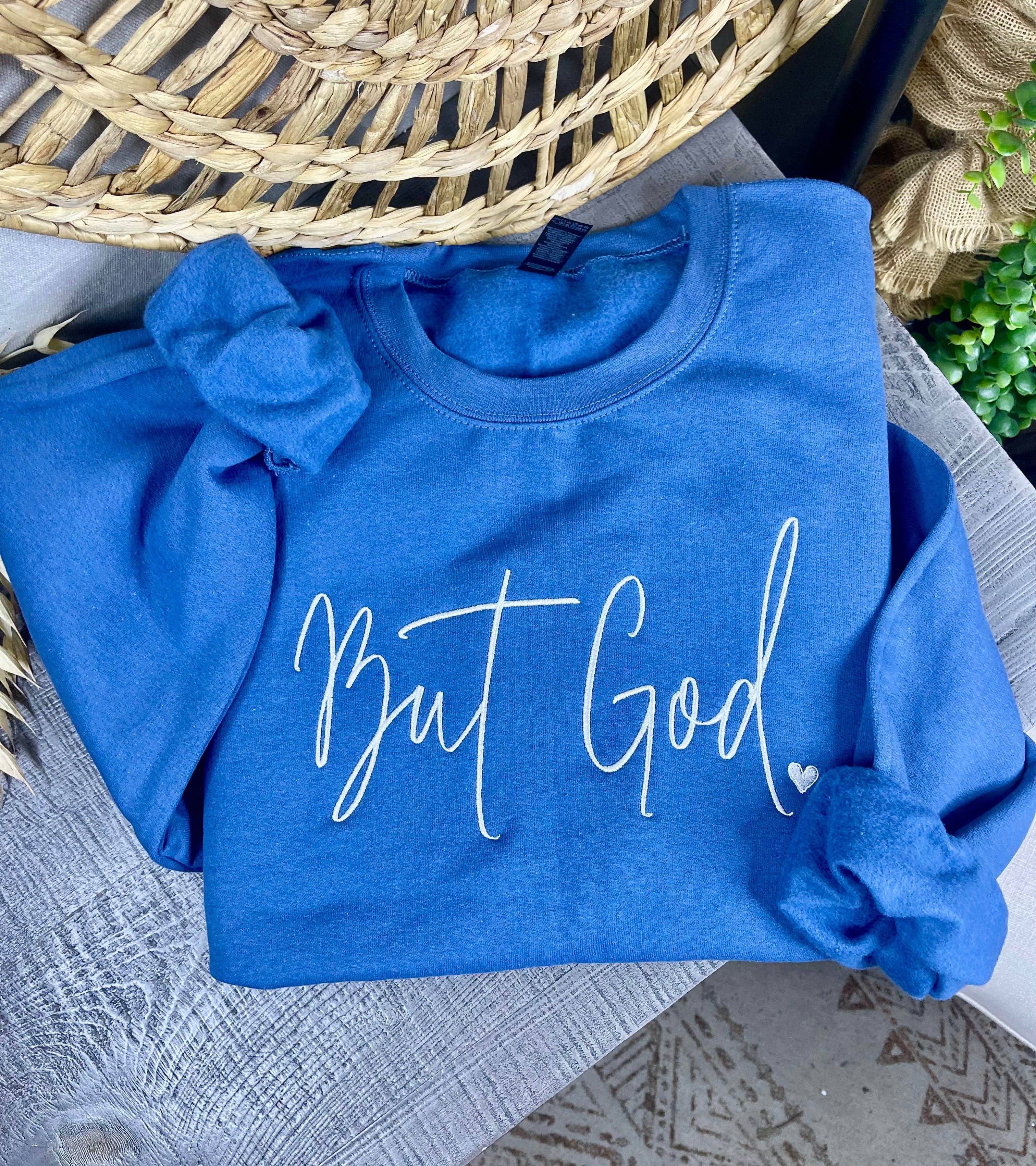 But God Embroidery Sweatshirt