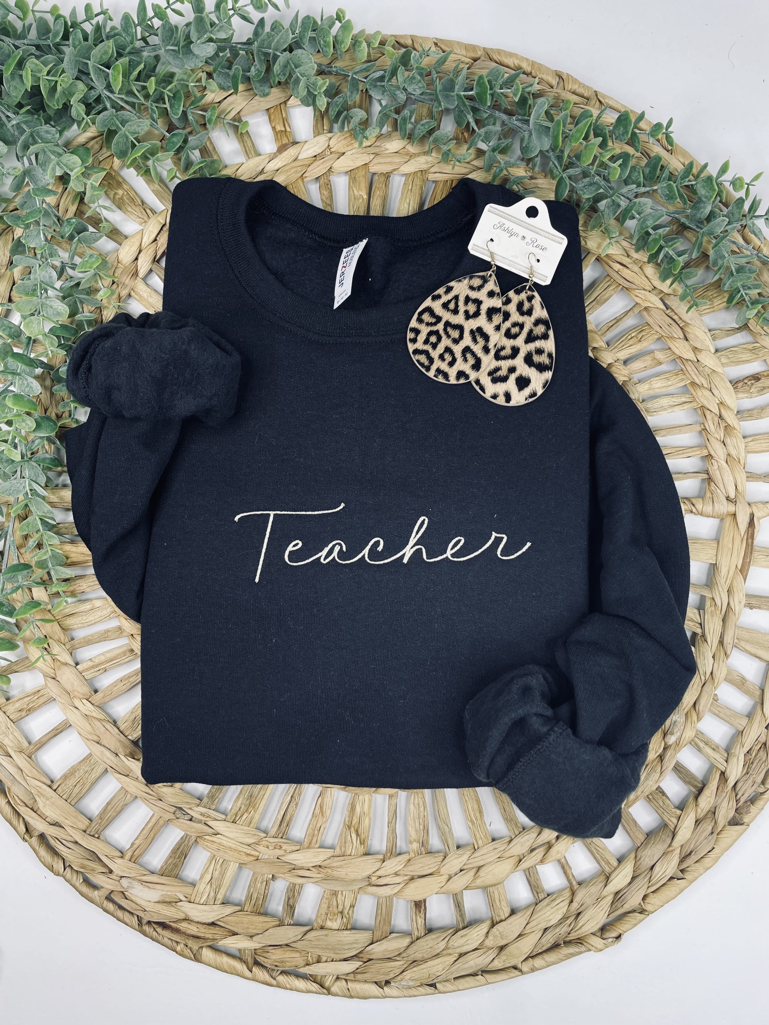 Teacher Embroidered Sweatshirt