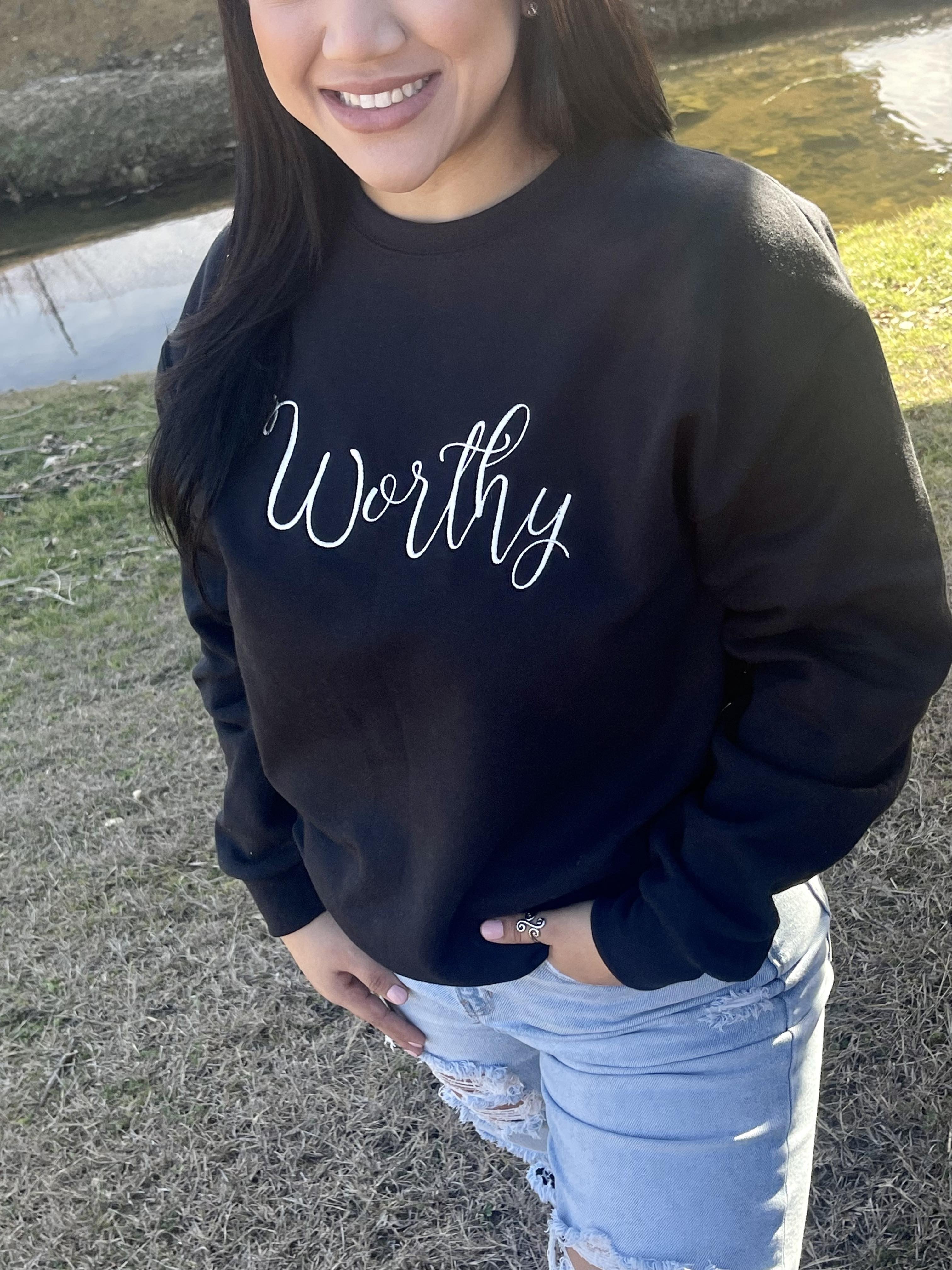 Worthy (Embroidered Sweatshirt) — another view