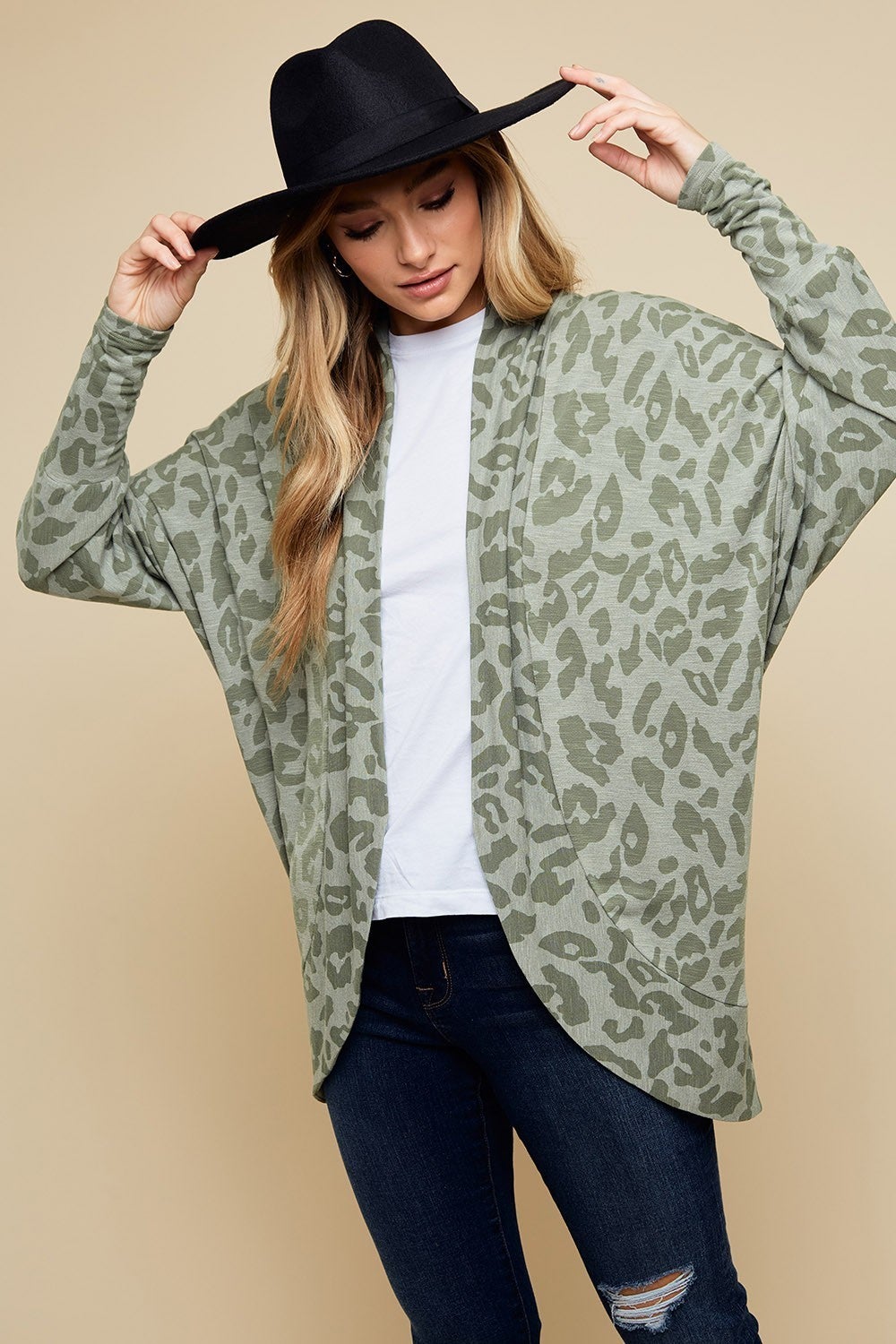 Olive Leopard Cardigan * MEDIUM \u0026 LARGE 