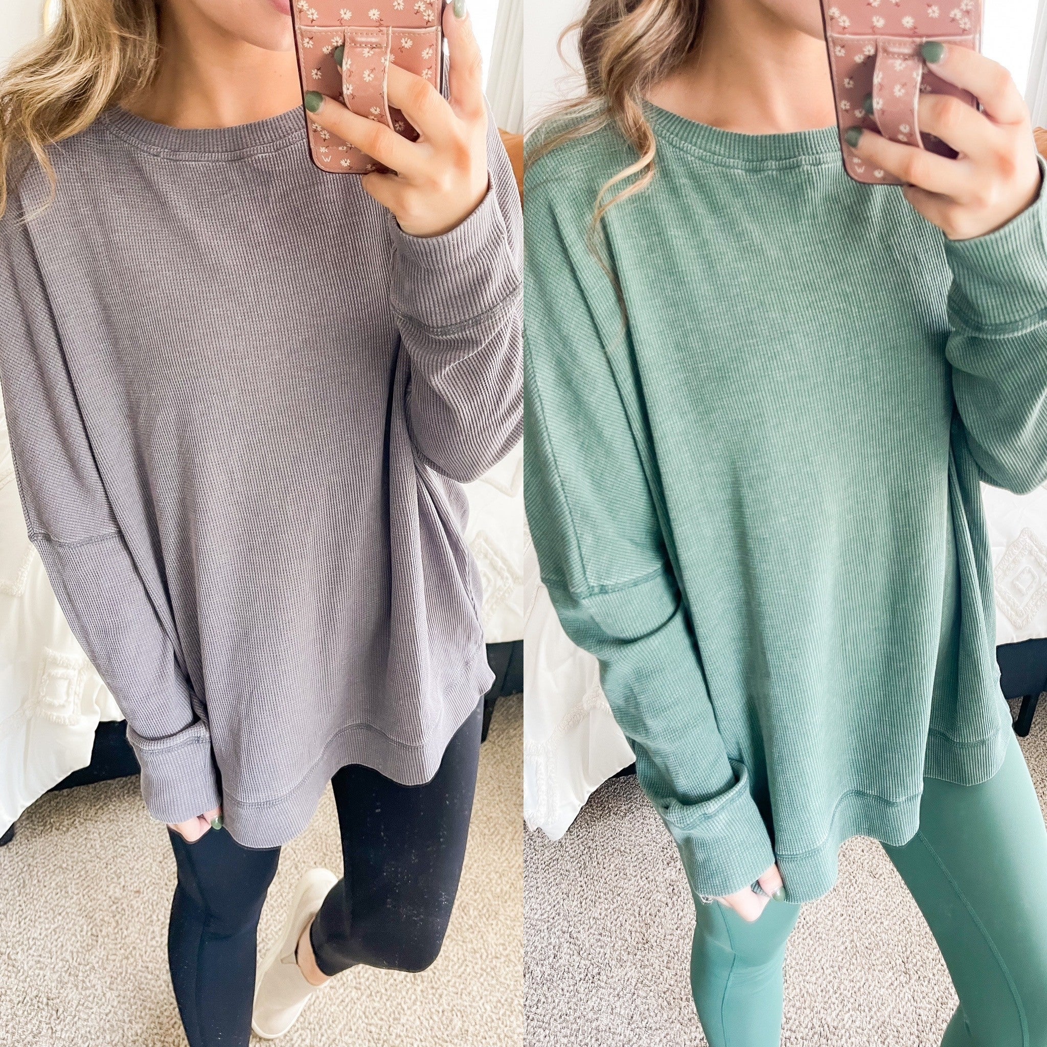 Mono B Waffle Pullover | Harper James Boutique