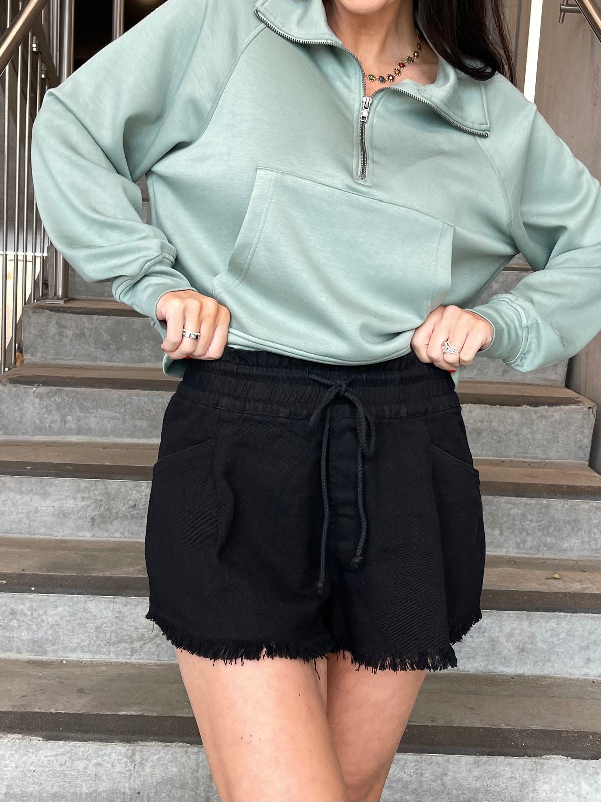 Drawstring Darling Shorts - Black *Final Sale*