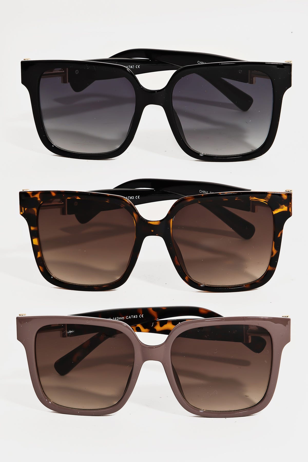 Metallic Joint Large Square Sunglasses