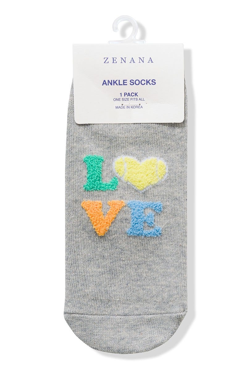 Love Embroidered Ankle Socks *Final Sale*